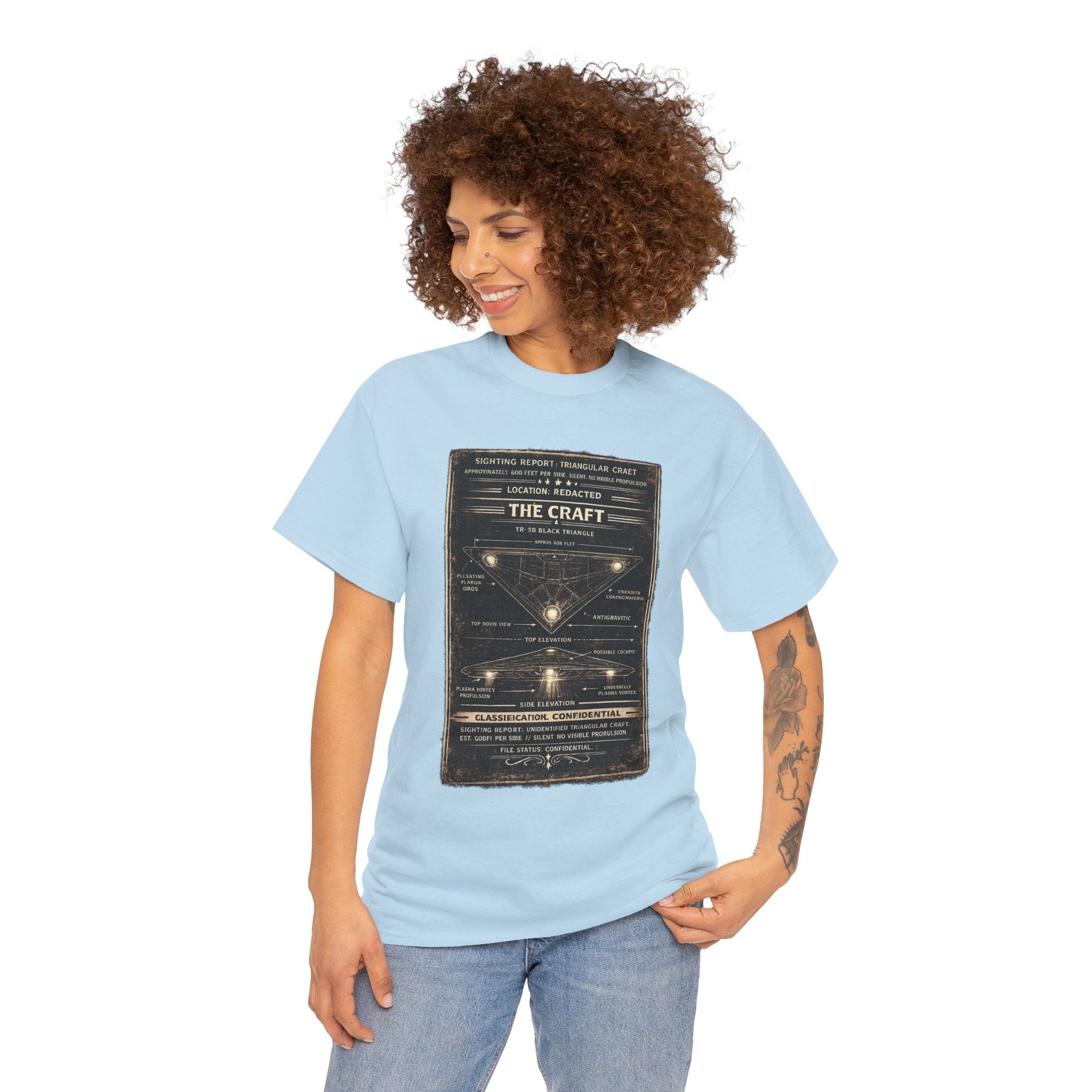 The Craft – TR-3B Black Triangle UAP Military Sighting Technical Illustration Graphic T-Shirt