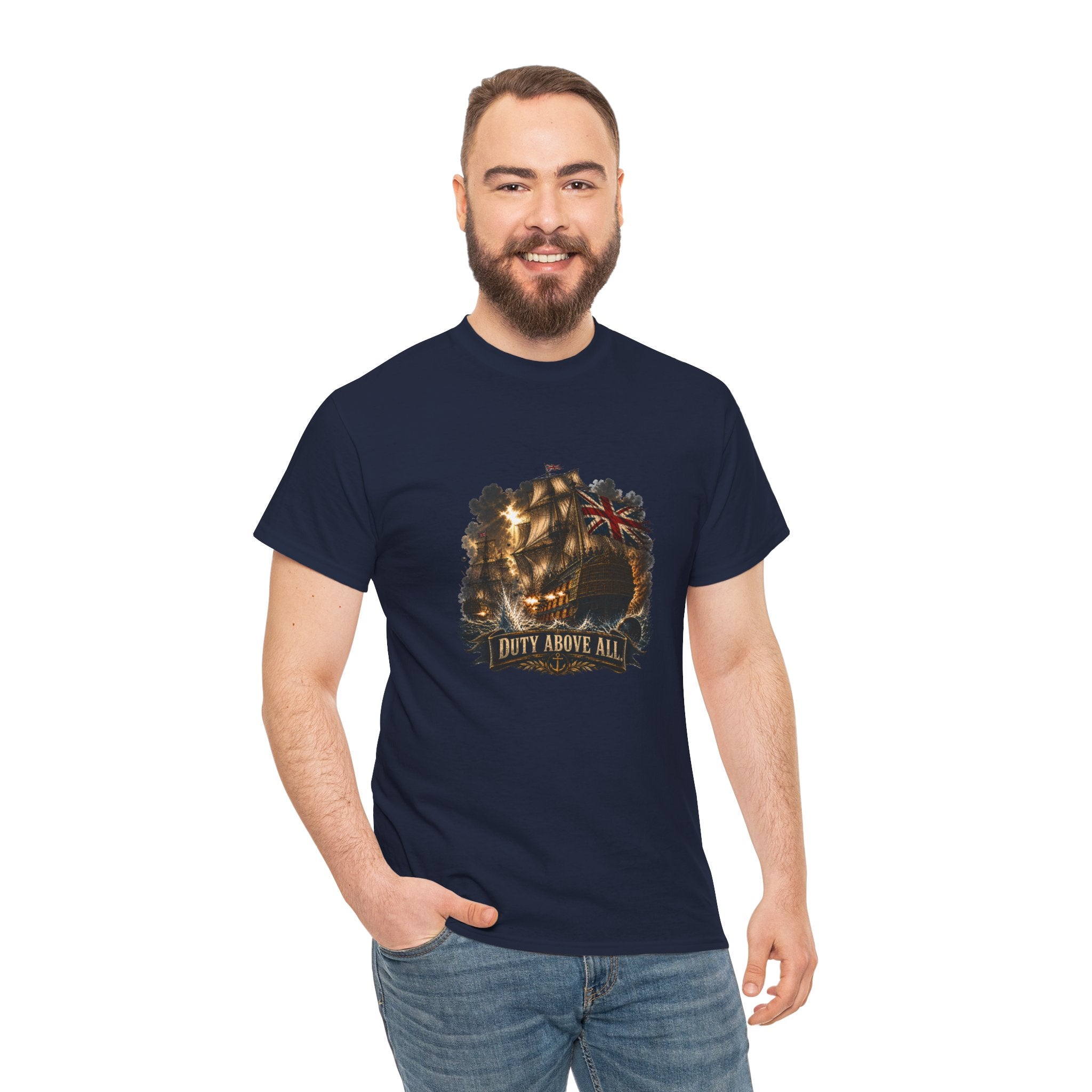 Duty Above All T-Shirt | Royal Navy Ship Graphic Tee | Age of Sail Naval History Shirt
