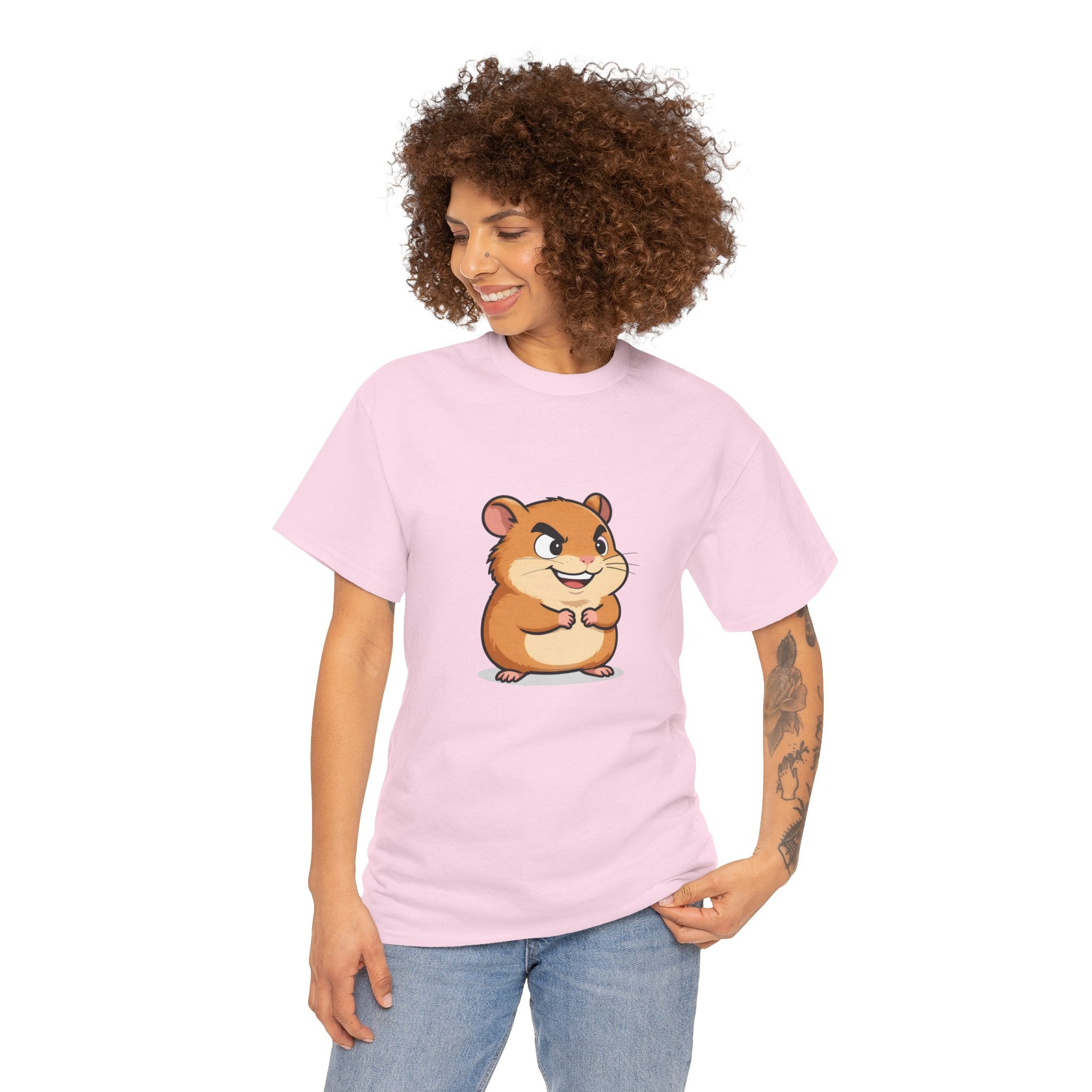 Cheeky Hamster Cartoon T-Shirt | Funny Sly Grin Hamster Tee