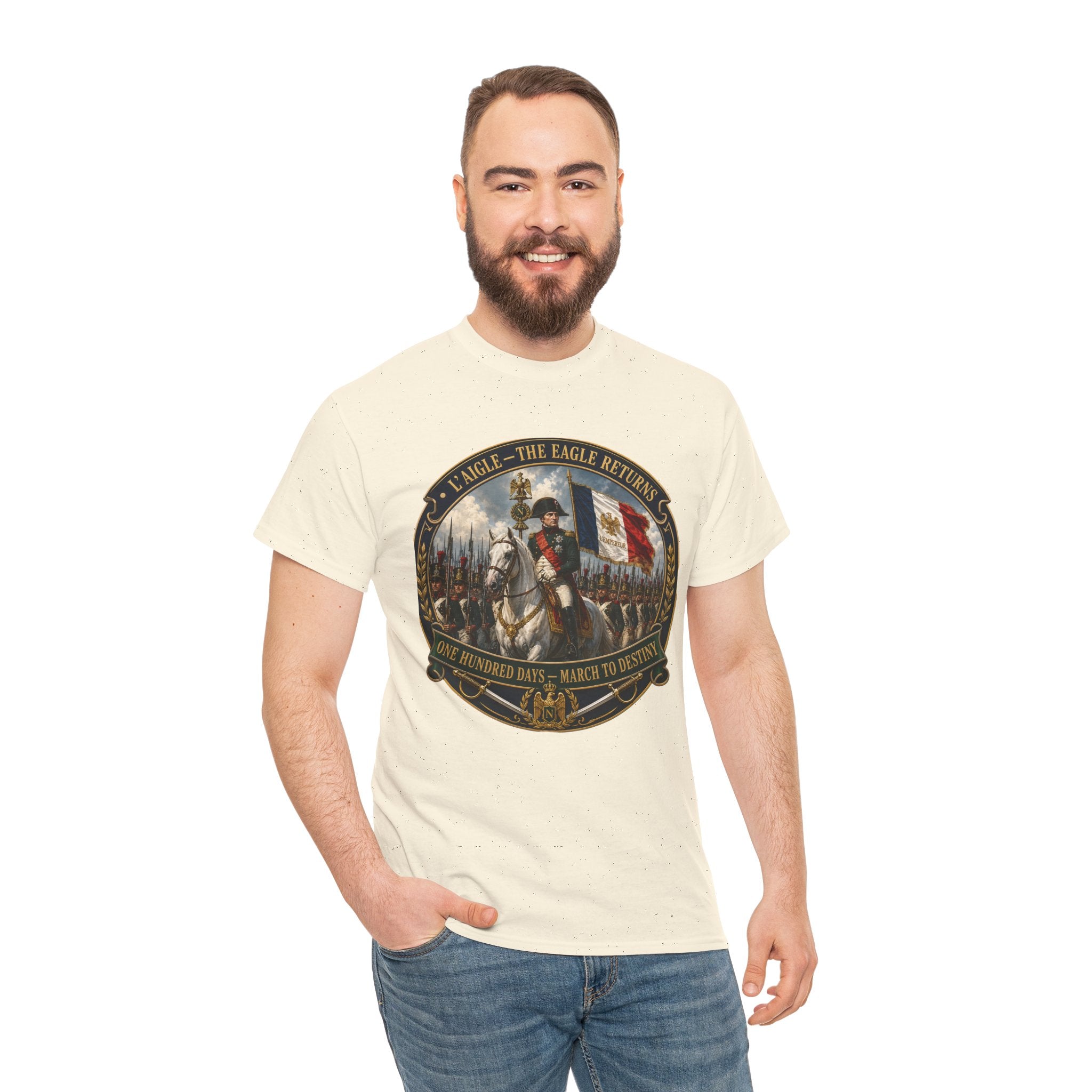 Napoleon L'Aigle The Eagle Returns One Hundred Days March to Destiny T-Shirt | Military History Tee | Napoleonic Wars Graphic T-Shirt
