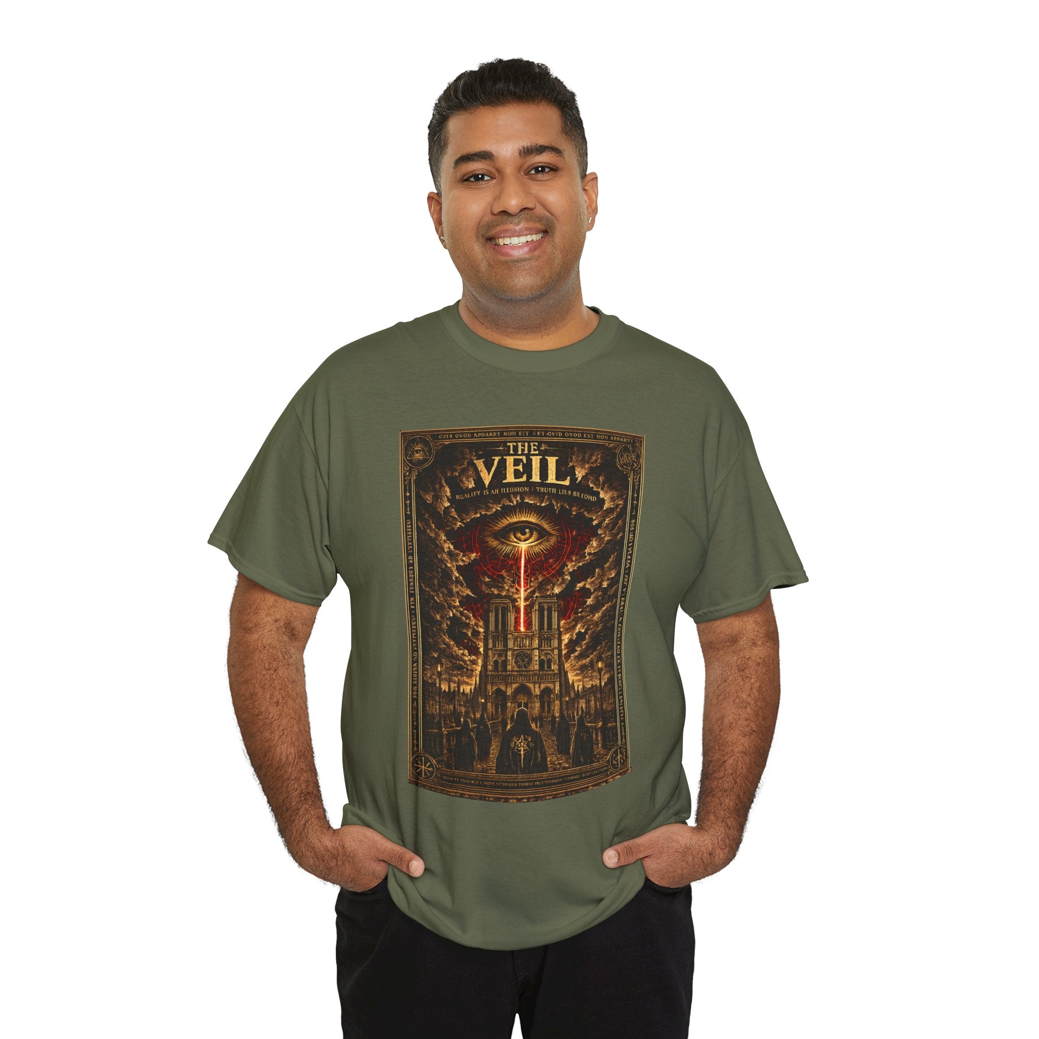 The Veil T-Shirt | Occult All Seeing Eye Cathedral Graphic Tee | Esoteric Conspiracy Gothic Shirt | Dark Academia Mystic Art