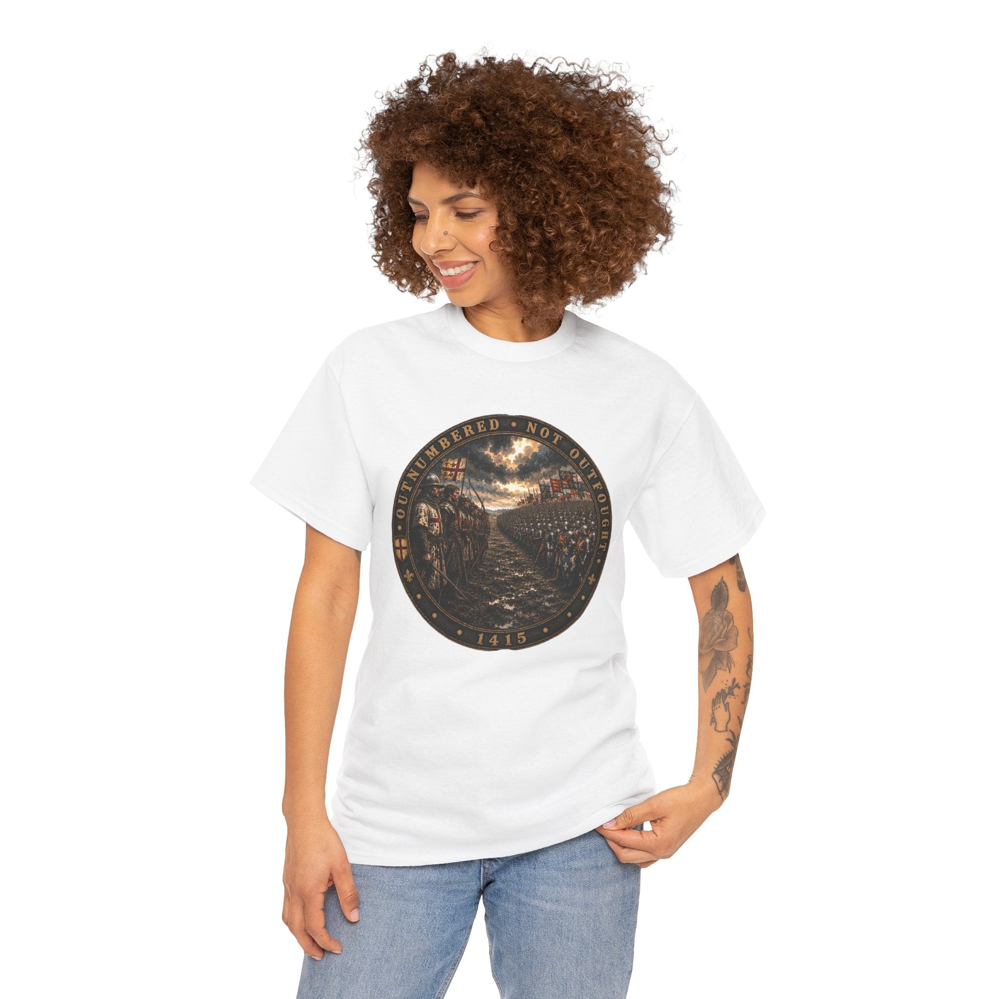 Outnumbered Not Outfought — Agincourt 1415 Graphic T-Shirt