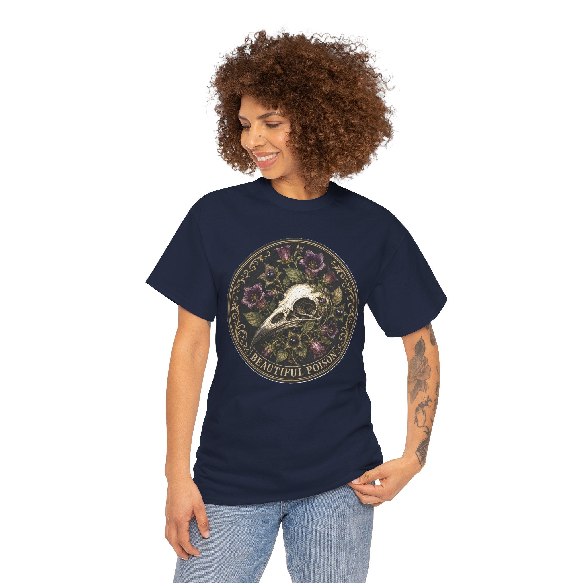Skull and Roses | Beautiful Poison T-Shirt | Vintage Apothecary Occult Tee