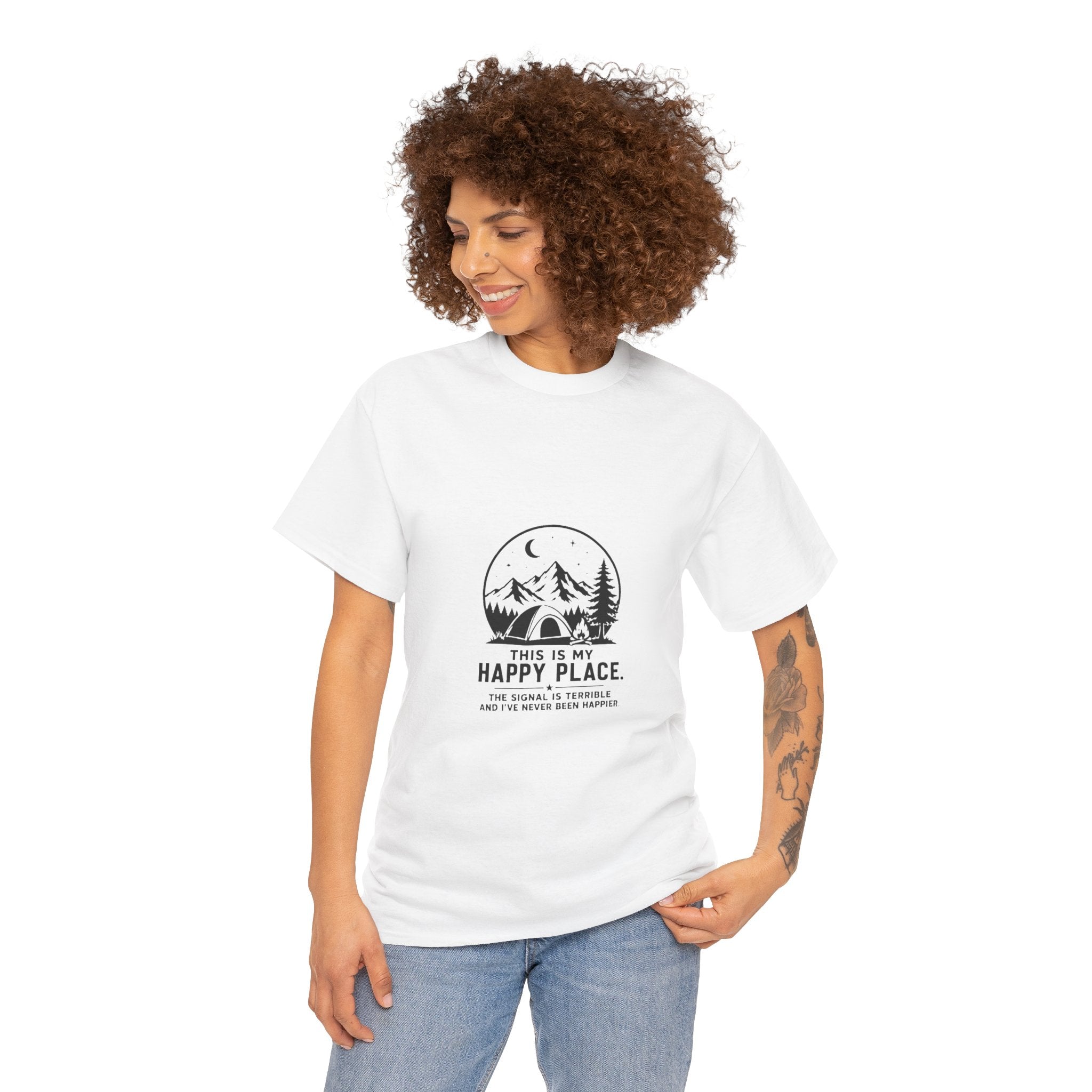 T-Shirt — "This Is My Happy Place" Mountain Camping Graphic Tee