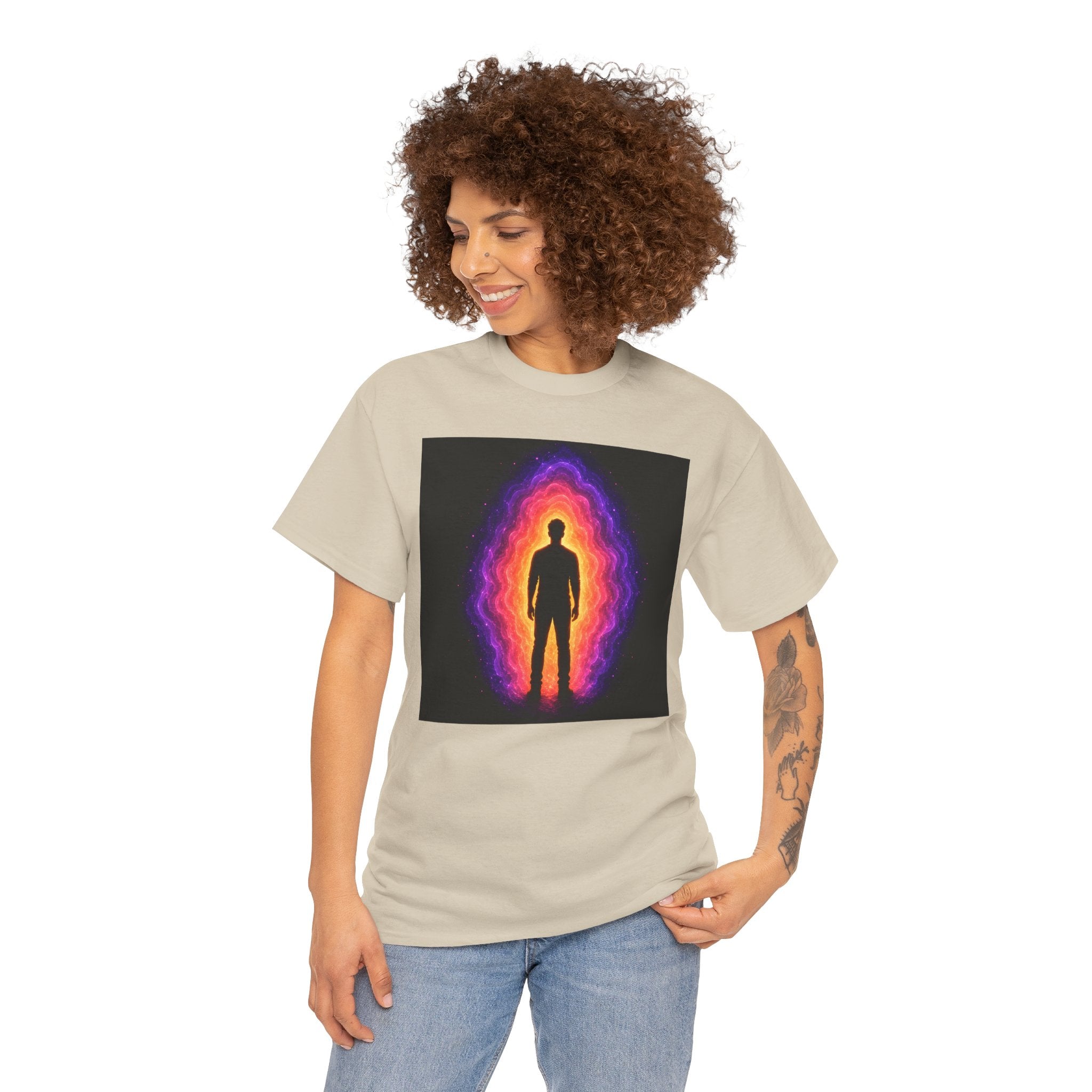 Aura T-Shirt | Energy Field Spiritual Graphic Tee | Glowing Aura Silhouette Shirt | Mystic Energy Body Art