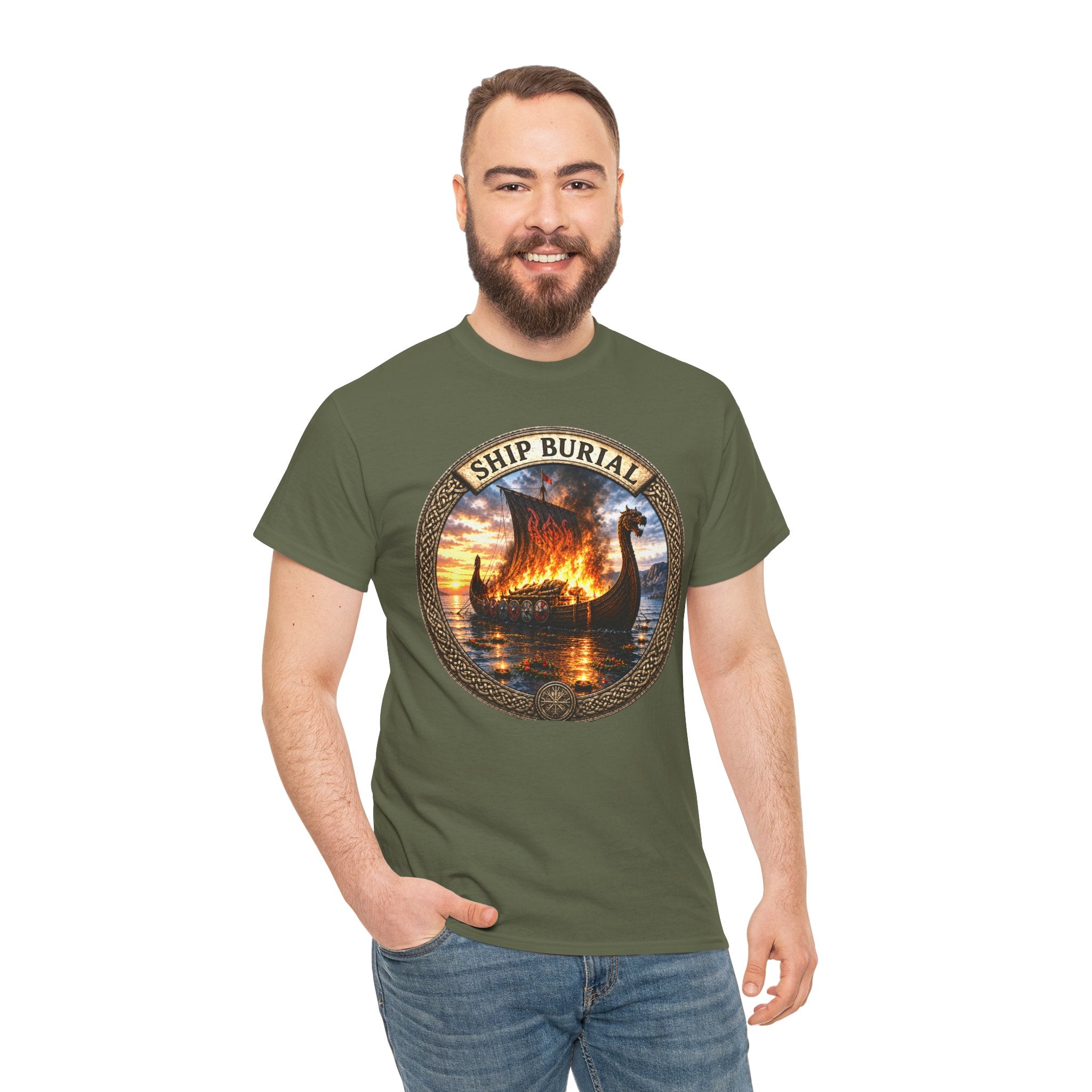 Ship Burial T-Shirt | Viking Funeral Norse Tee