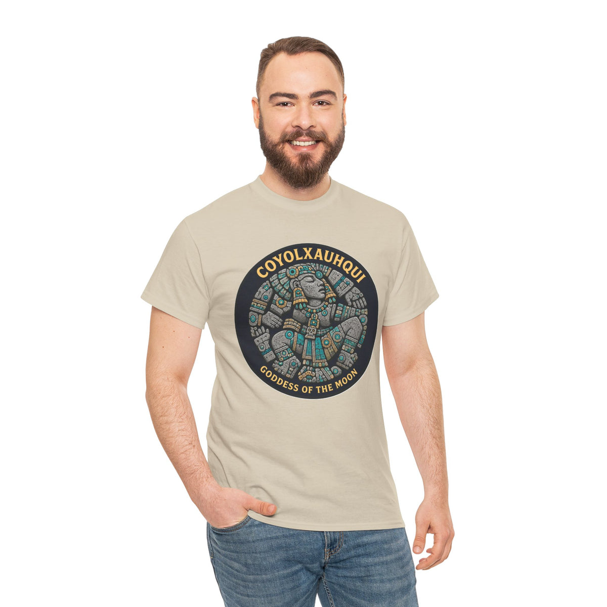 Coyolxauhqui Goddess of the Moon T-Shirt – Aztec Stone Mosaic Mythology Tee