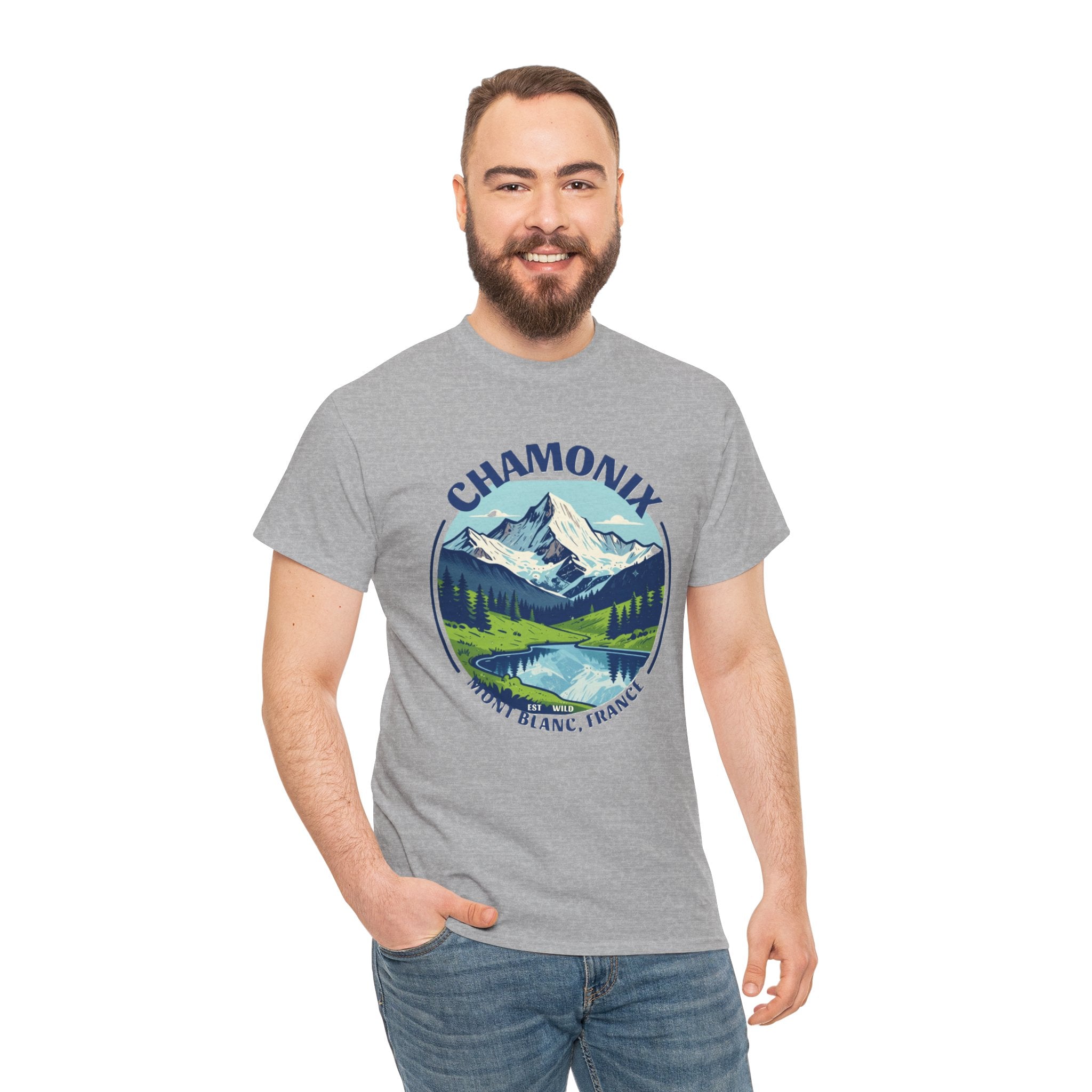 Chamonix Mont Blanc T-Shirt | French Alps Hiking Tee | Vintage Mountain Badge Graphic Shirt | France Travel Gift