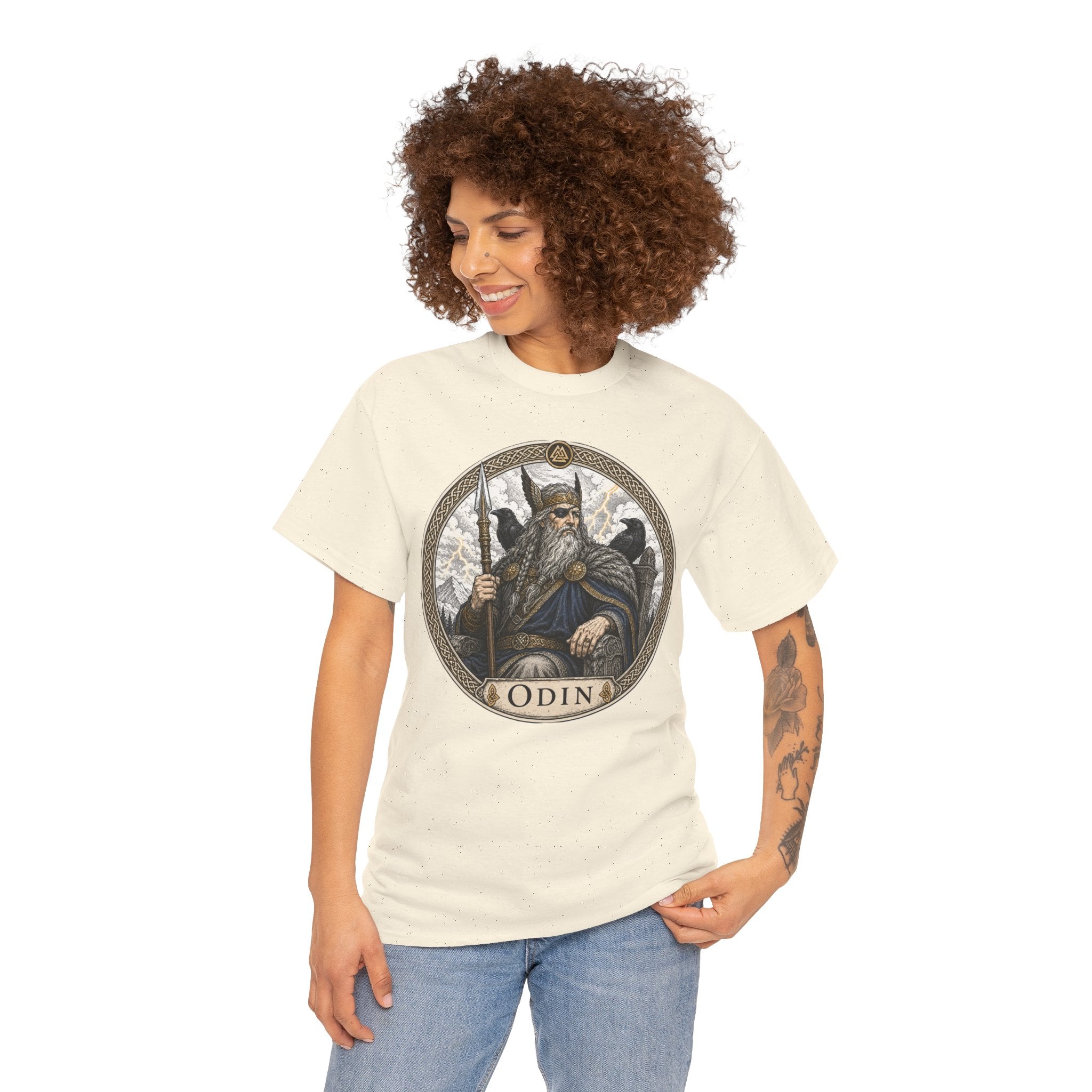 Odin Norse Mythology T-Shirt — Allfather Viking God Ravens Gungnir Valknut