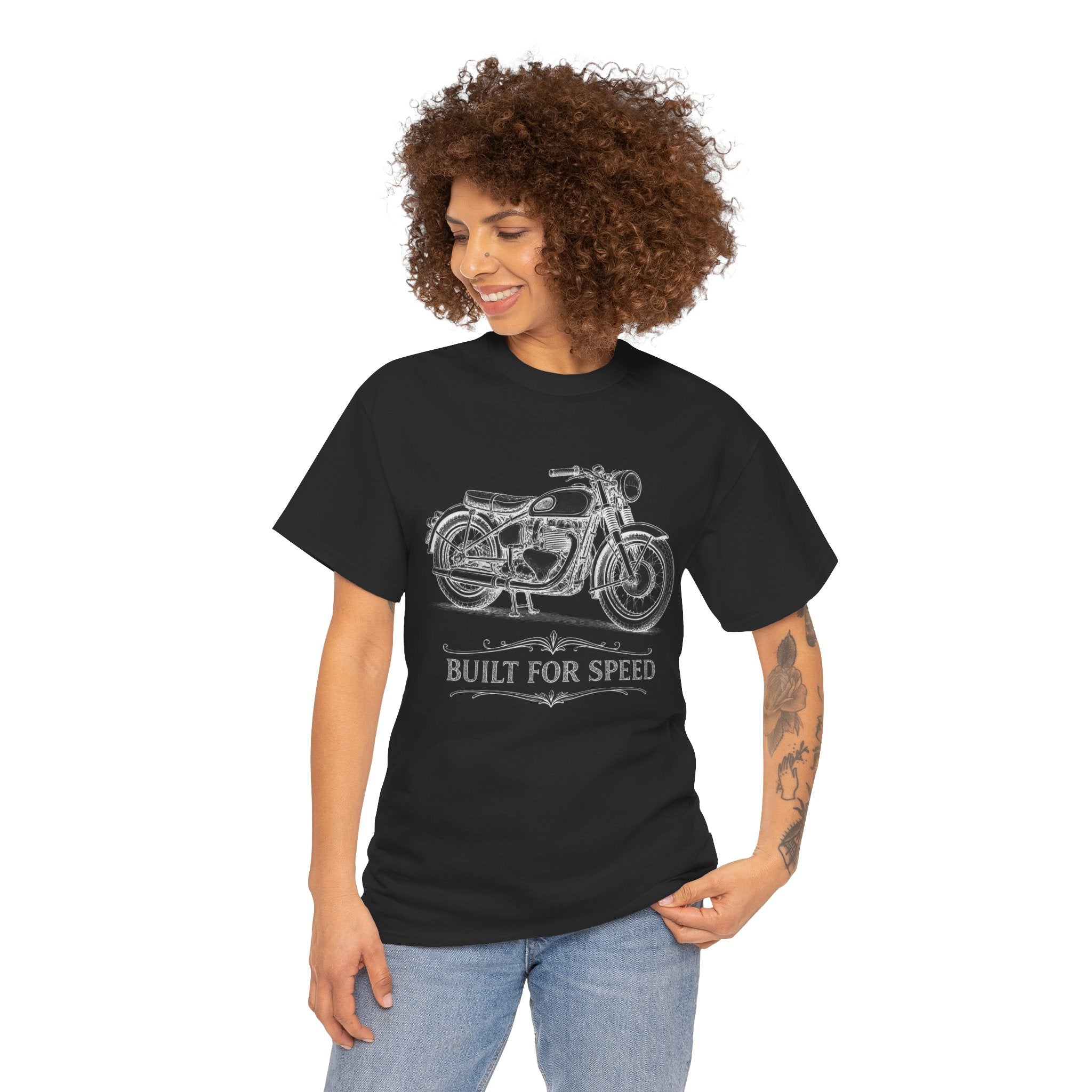 Vintage Motorcycle Tee – "Built for Speed" Retro Bike Graphic T-Shirt
