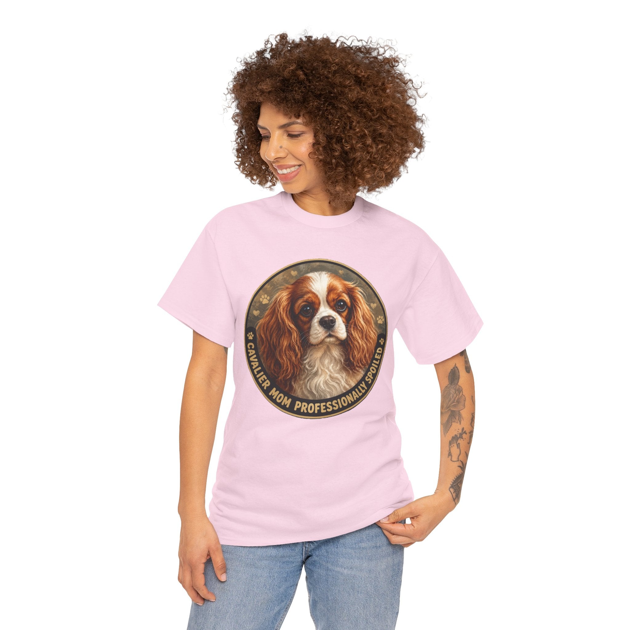 Cavalier Mom Professionally Spoiled T-Shirt | Cavalier King Charles Spaniel Tee