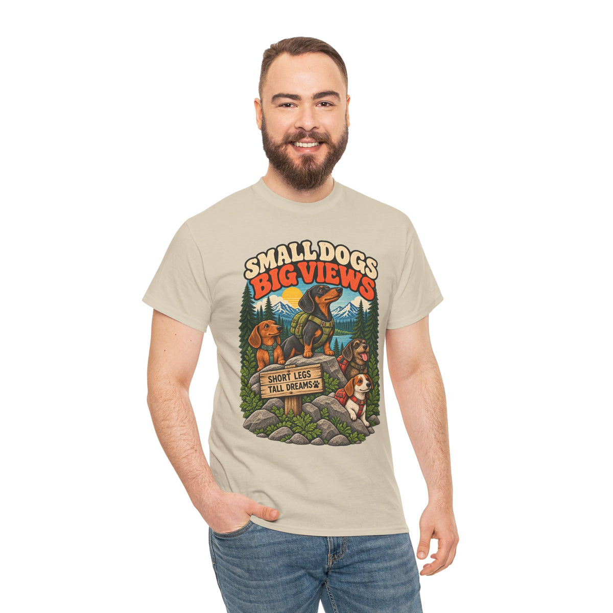 Small Dogs Big Views Dachshund Hiking T-Shirt