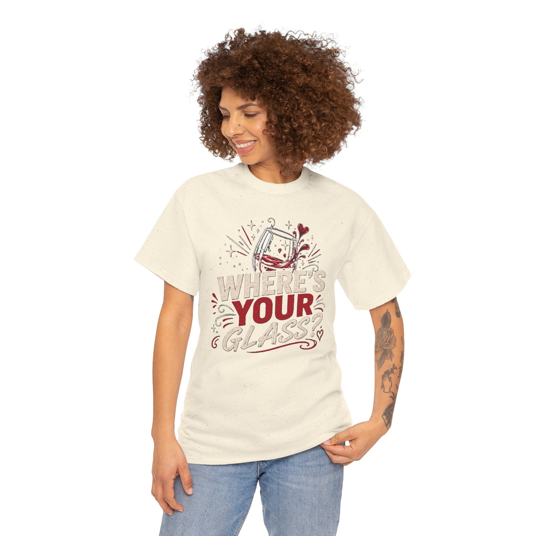 Where's Your Glass? T-Shirt — Funny Wine Lover Graphic Tee