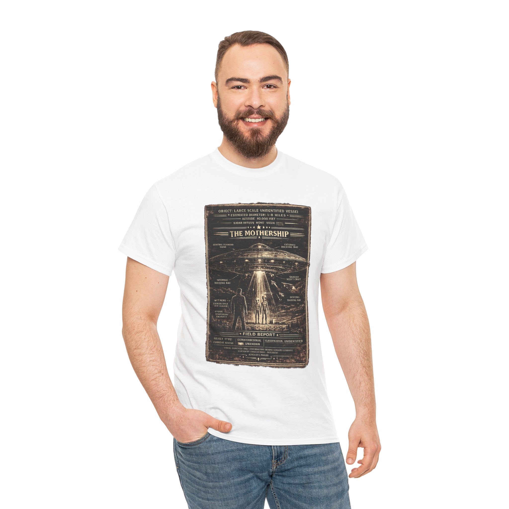 The Mothership – Large Scale Extraterrestrial Vessel Technical Cross Section Vintage Graphic T-Shirt