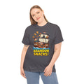 Abandon Snacks T-Shirt – Funny Pirate Ship Food Chaos Cartoon | Nautical Humour Foodie Graphic Tee