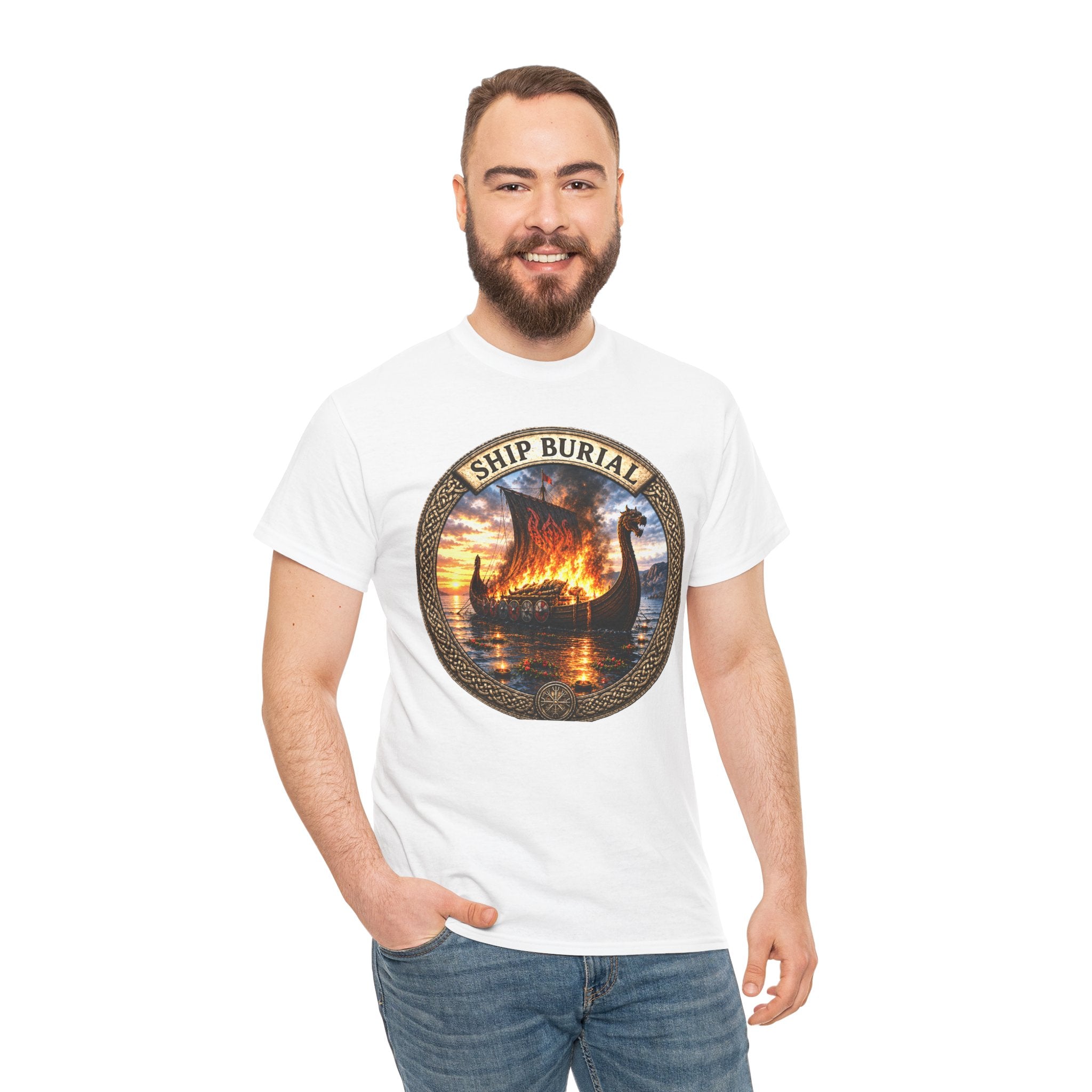 Ship Burial T-Shirt | Viking Funeral Norse Tee