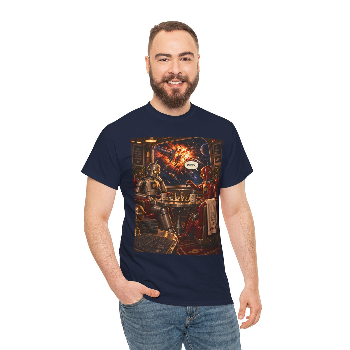 Check Retro Robot Chess T-Shirt