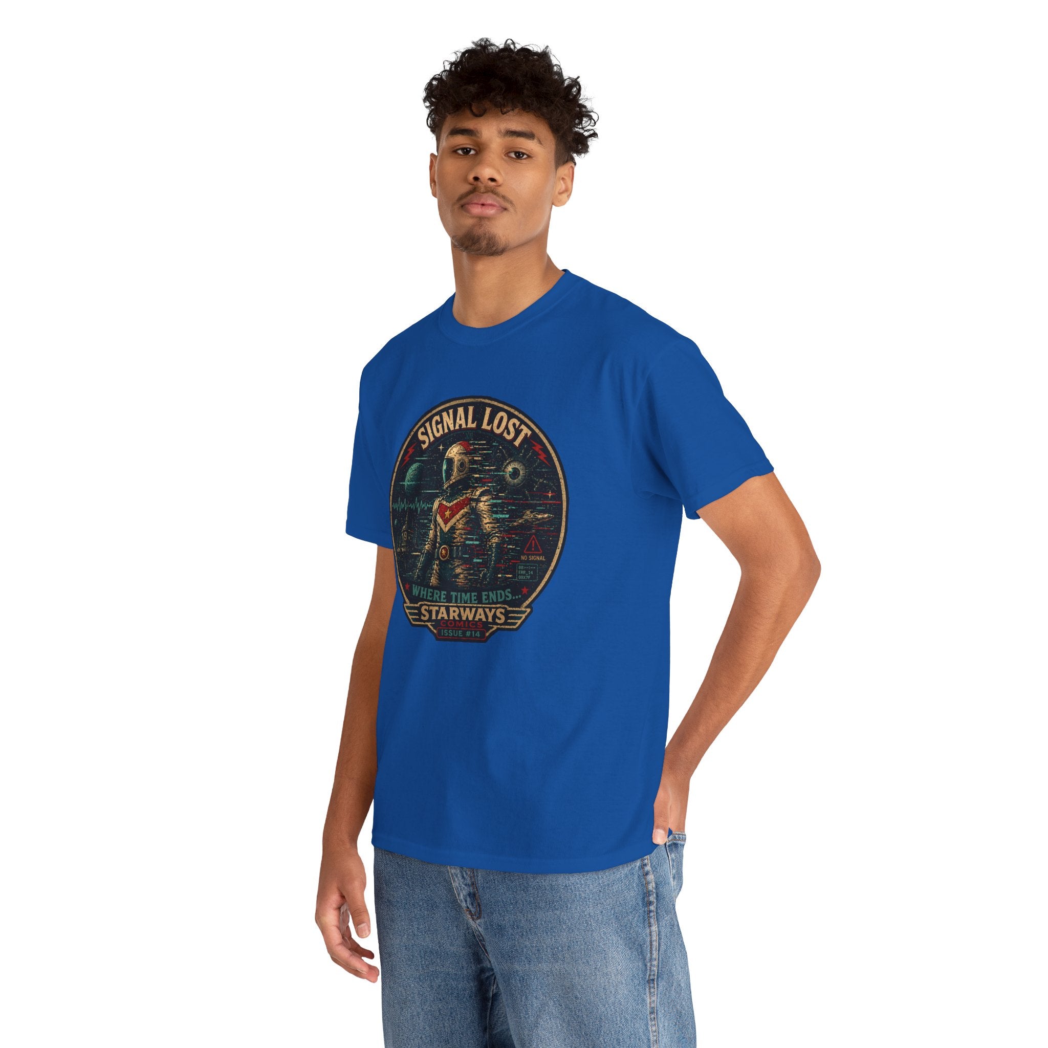 Signal Lost T-Shirt | Retro Sci-Fi Astronaut Graphic Tee | Starways Comics Vintage Space Shirt
