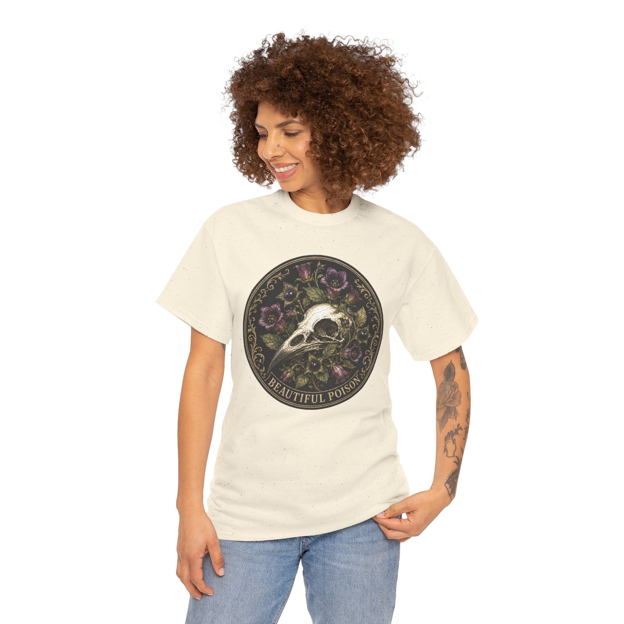 Skull and Roses | Beautiful Poison T-Shirt | Vintage Apothecary Occult Tee