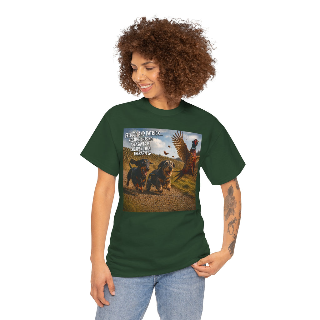 Patriotic Dachshunds & Turkey Tee — "Freedom and Patriotism" Graphic T-Shirt