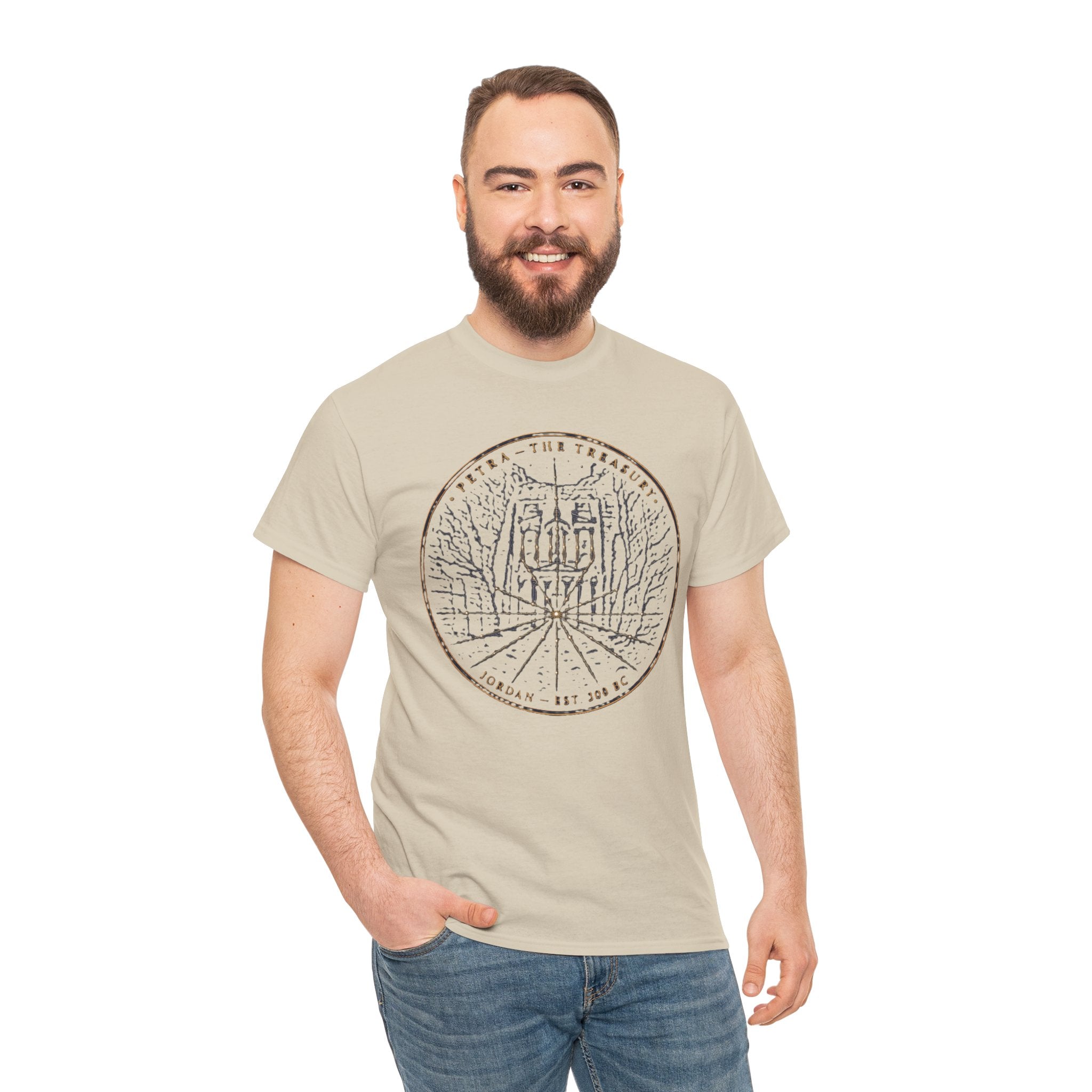 Petra The Treasury T-Shirt | Ancient Nabataean Rose Red City Jordan Design | Seven Wonders Graphic Tee | Sacred Sites T-Shirt