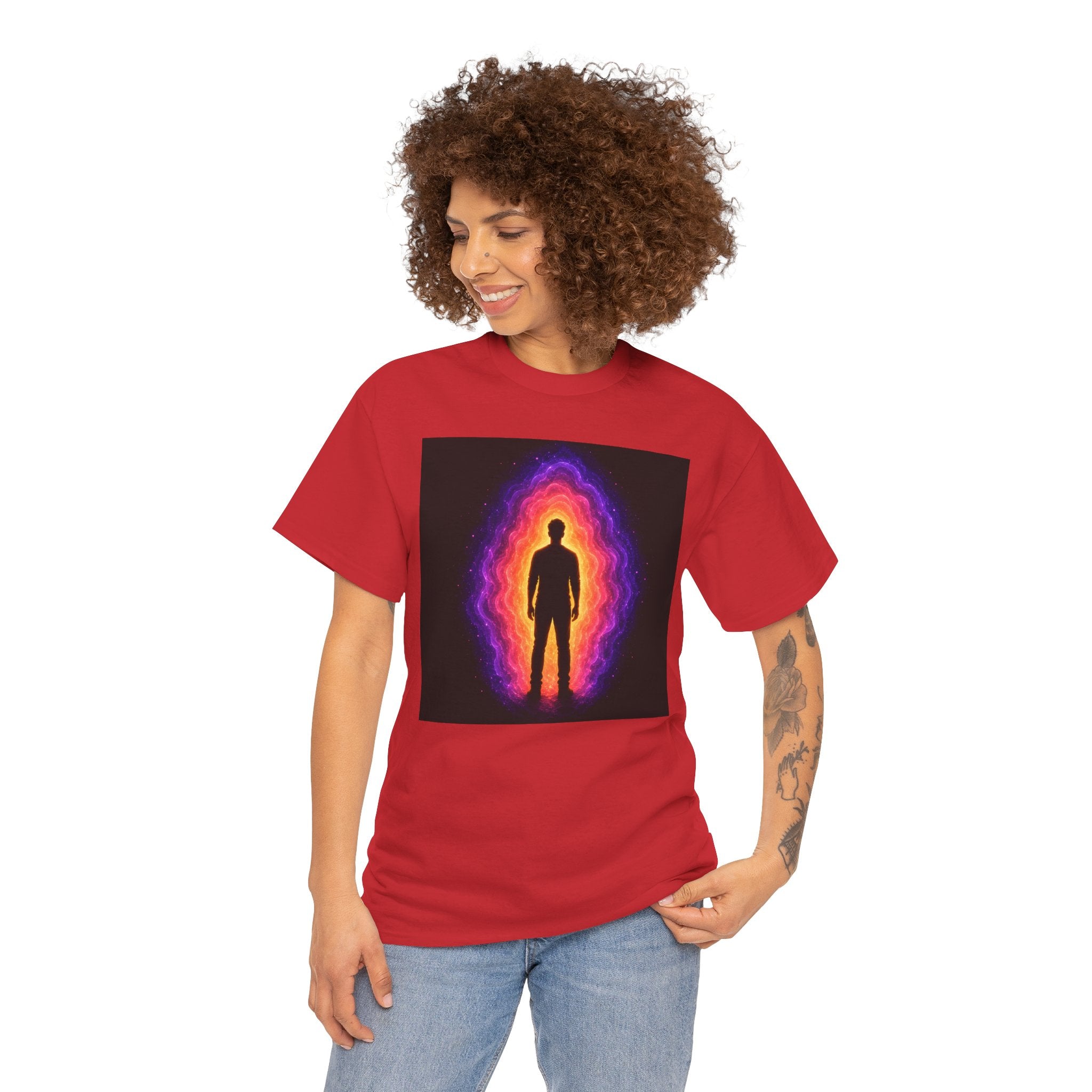 Aura T-Shirt | Energy Field Spiritual Graphic Tee | Glowing Aura Silhouette Shirt | Mystic Energy Body Art