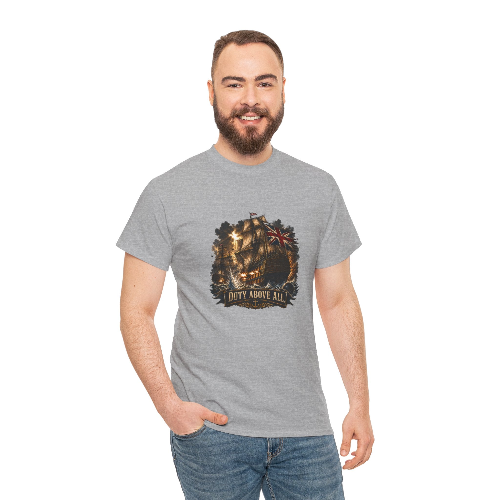 Duty Above All T-Shirt | Royal Navy Ship Graphic Tee | Age of Sail Naval History Shirt