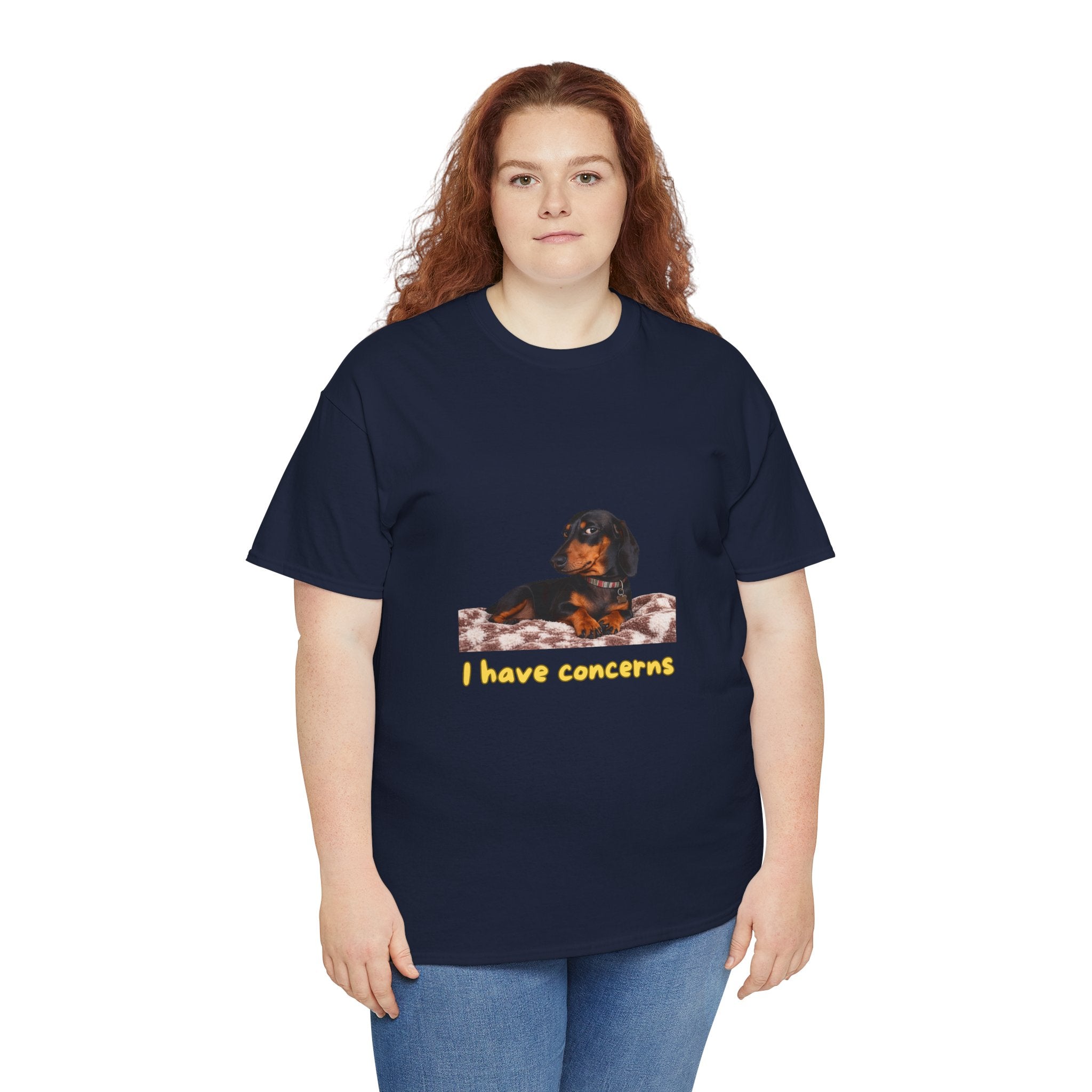 I Have Concerns T-Shirt – Funny Dachshund Side Eye Dog | Sausage Dog Wiener Dog Attitude Graphic Tee