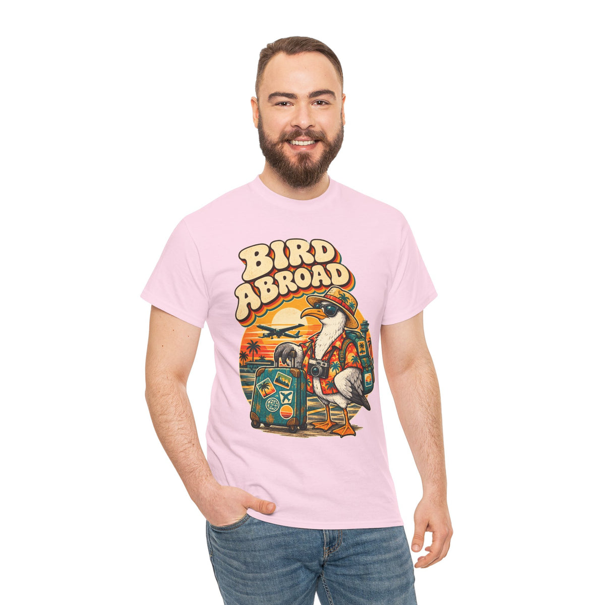 Bird Abroad Seagull T-Shirt – Funny Holiday Tourist Gull Tee