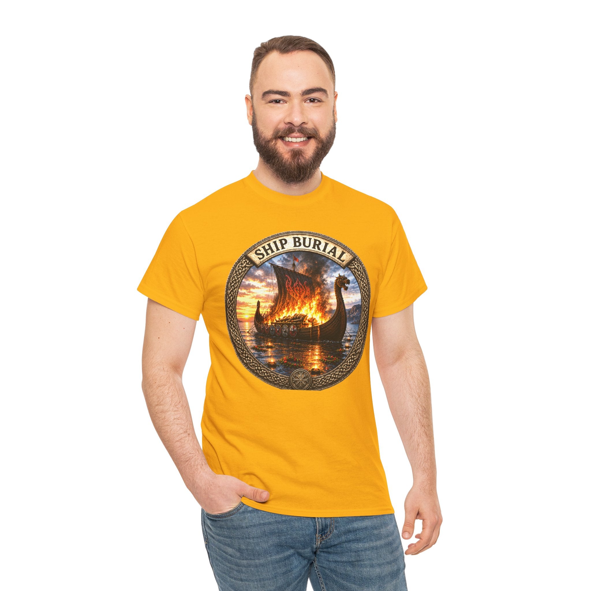 Ship Burial T-Shirt | Viking Funeral Norse Tee