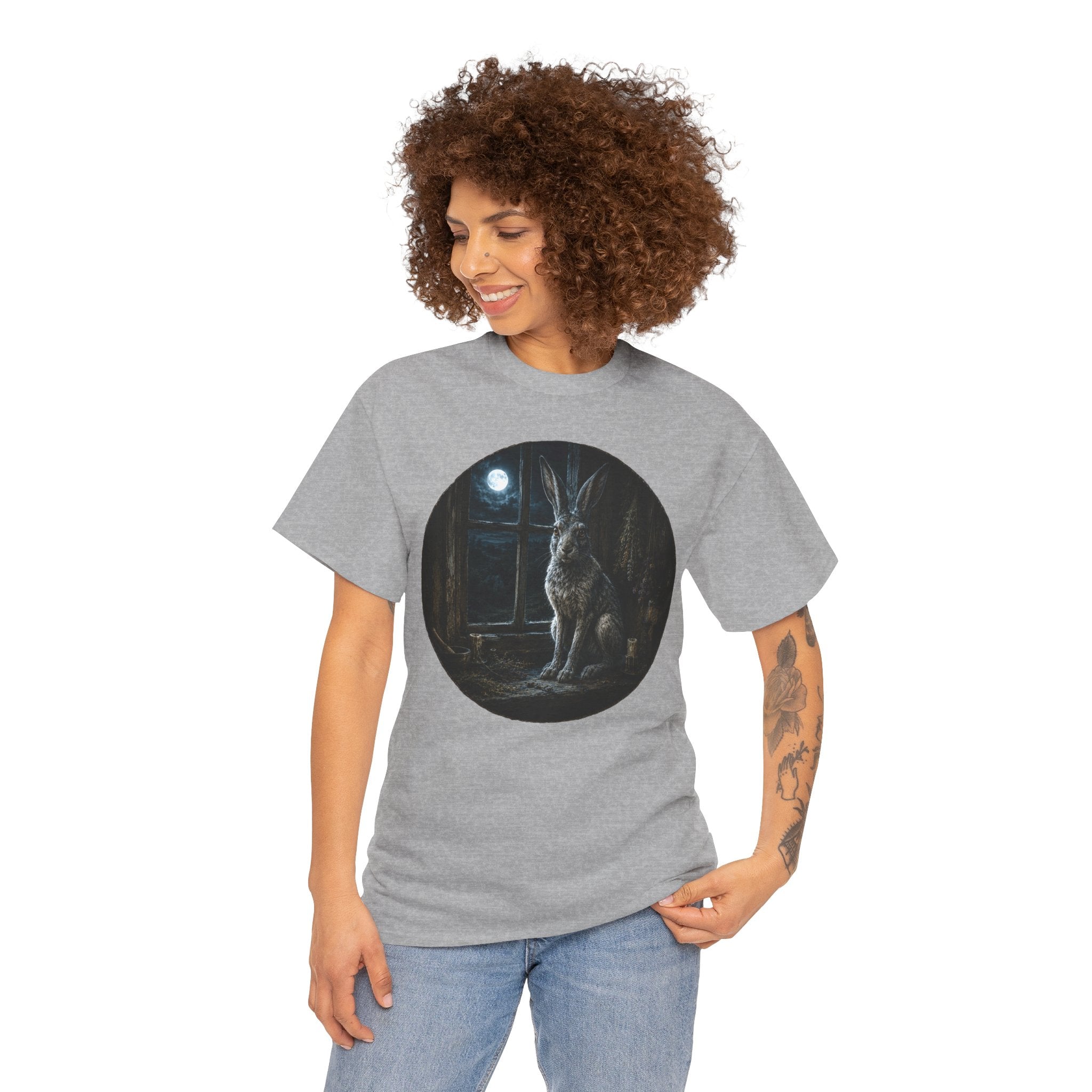 The Witch's Hare T-Shirt | Moon Gazing Occult Folklore Tee