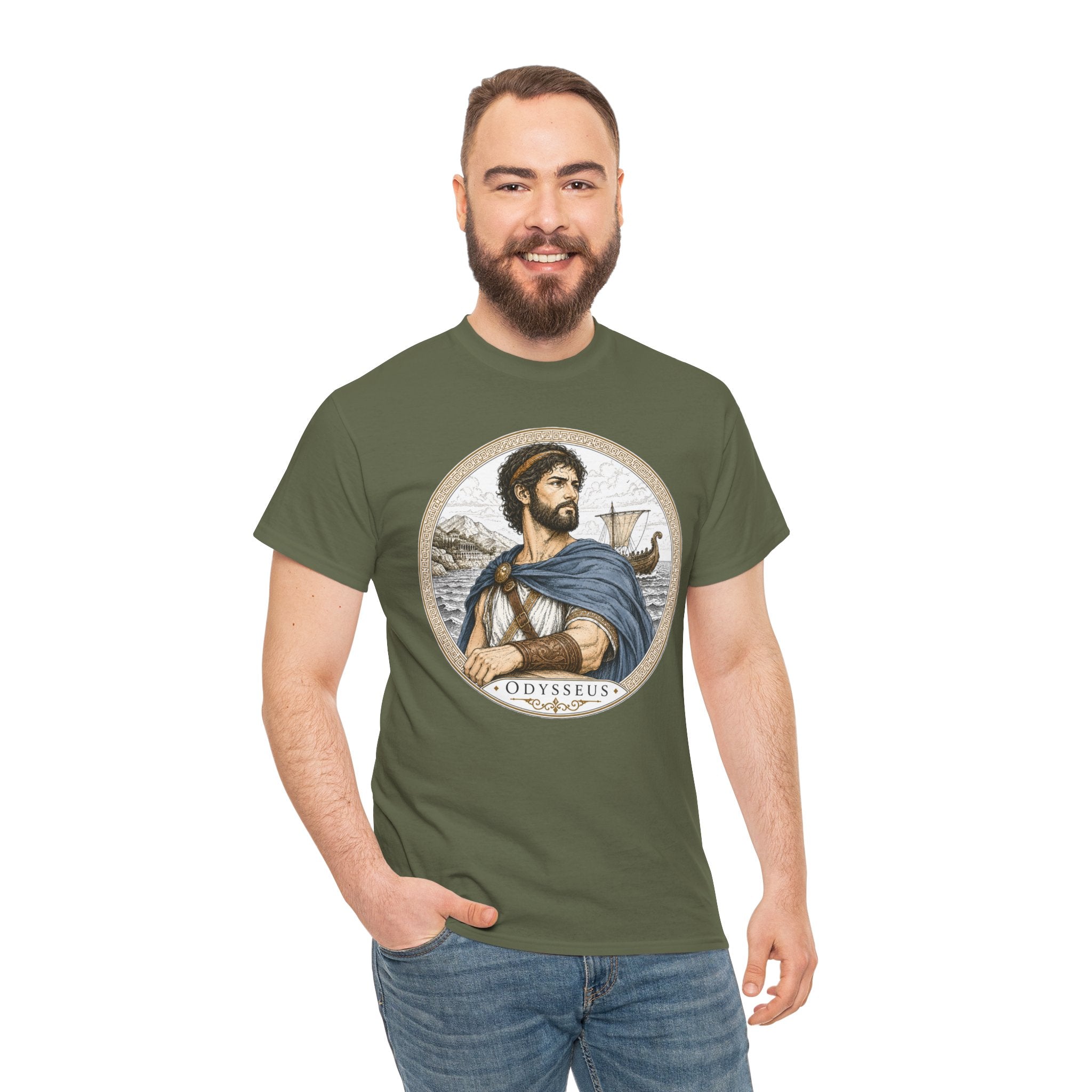 Odysseus Greek Mythology T-Shirt — Ancient Warrior Hero Trojan War Odyssey