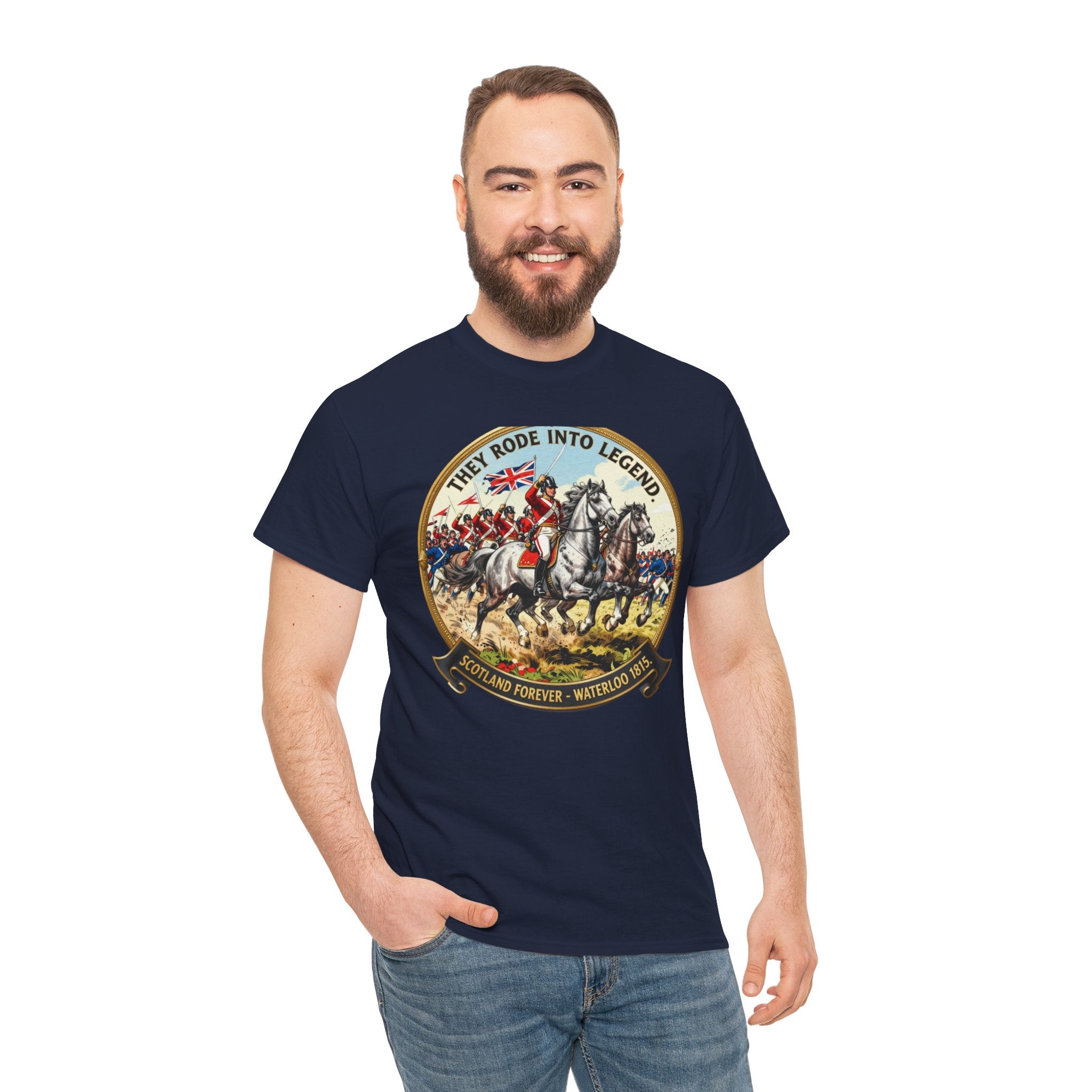 Scotland Forever — Waterloo 1815 T-Shirt | Royal Scots Greys Cavalry Charge | They Rode Into Legend | Scottish Military Heritage Gift | Napoleonic Wars Graphic Tee