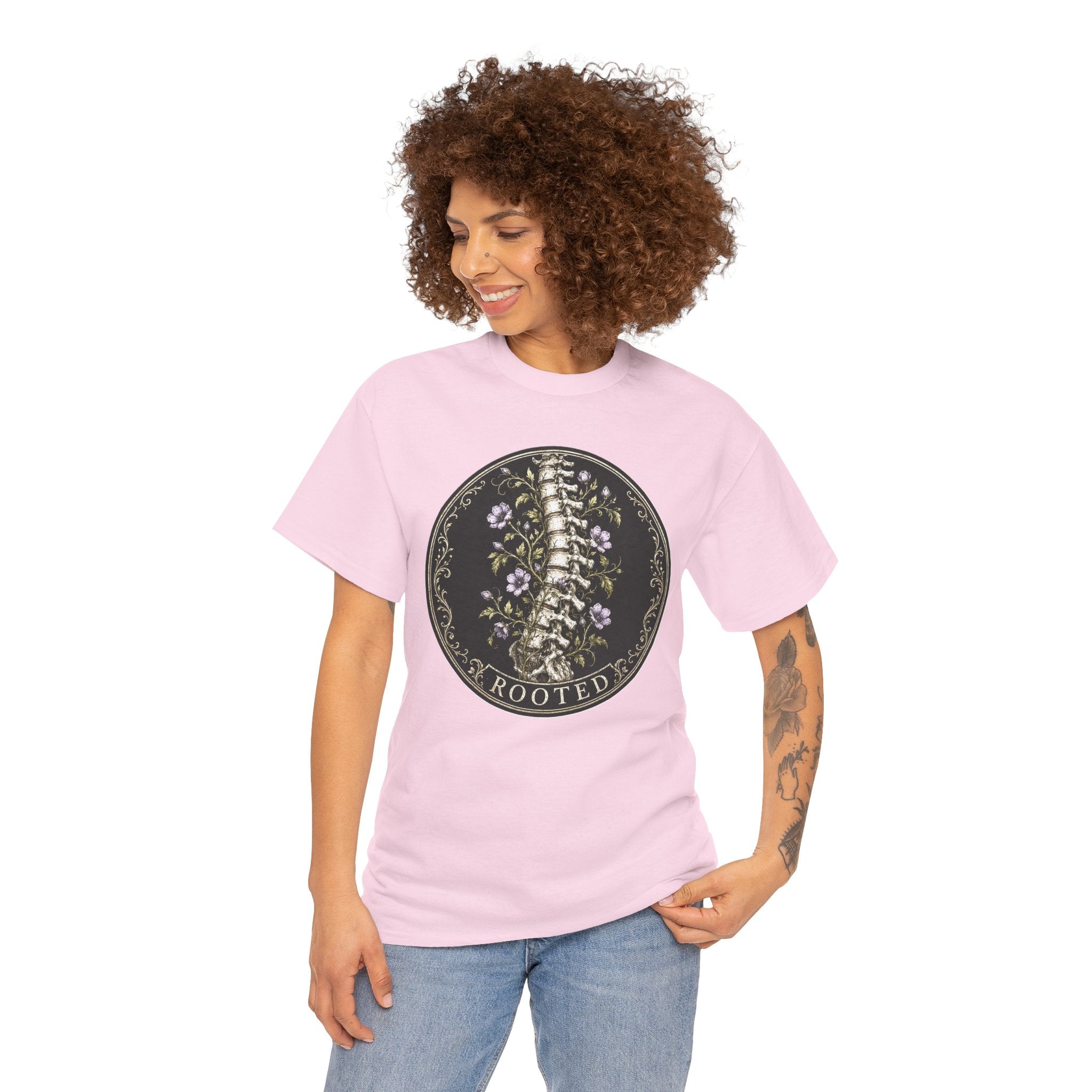Rooted T-Shirt | Anatomical Spine Gothic Botanical Tee