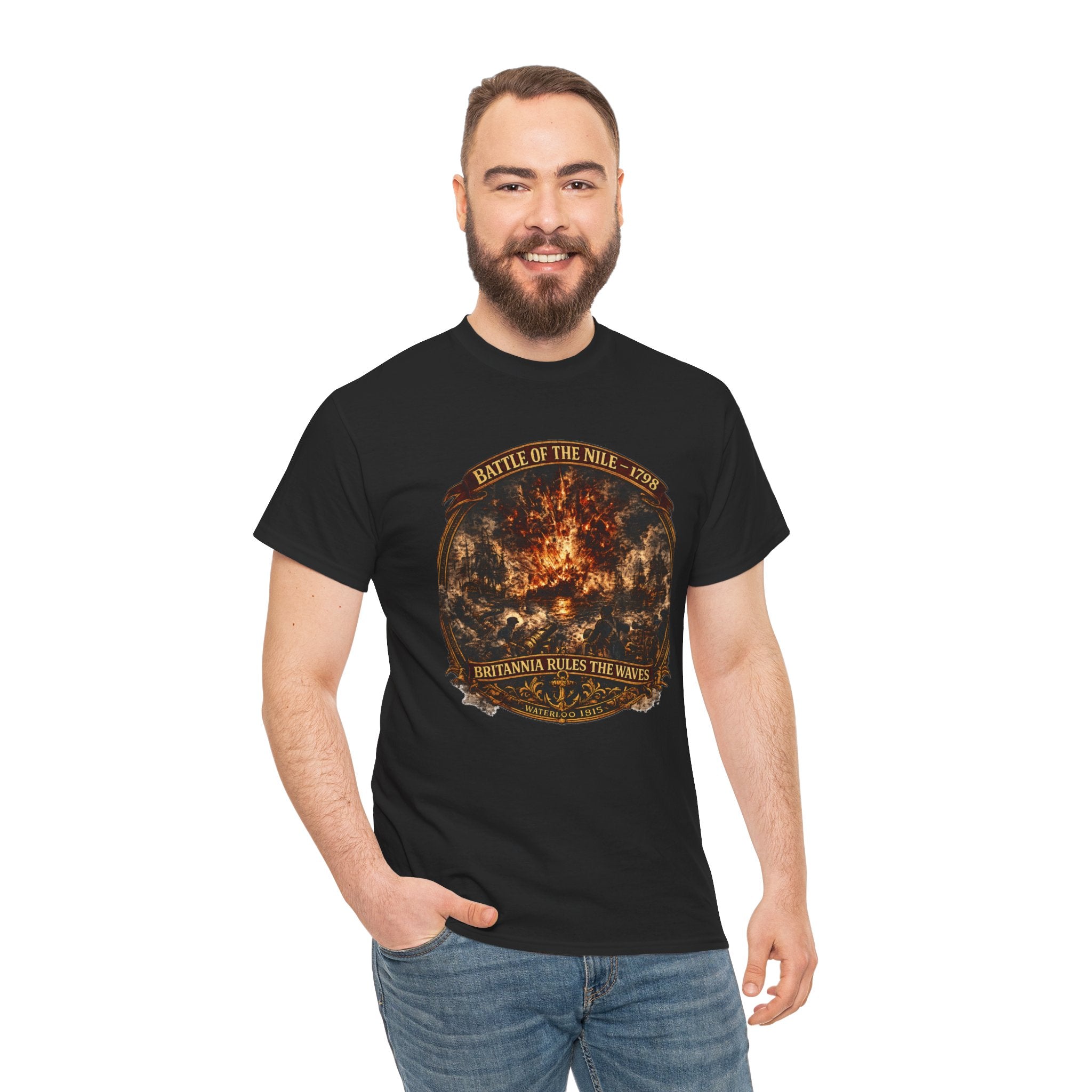 Battle of the Nile Tee — Vintage Naval Warfare Firestorm Graphic Shirt