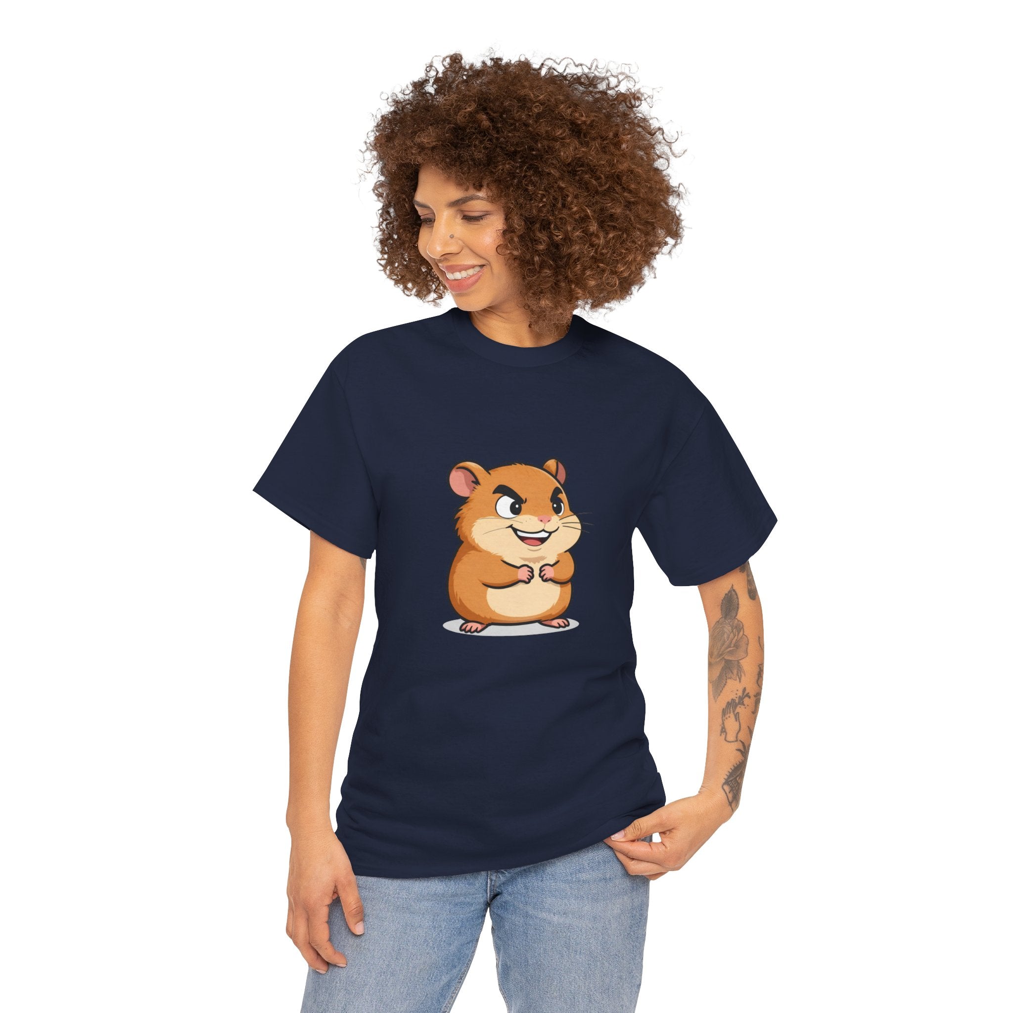 Cheeky Hamster Cartoon T-Shirt | Funny Sly Grin Hamster Tee