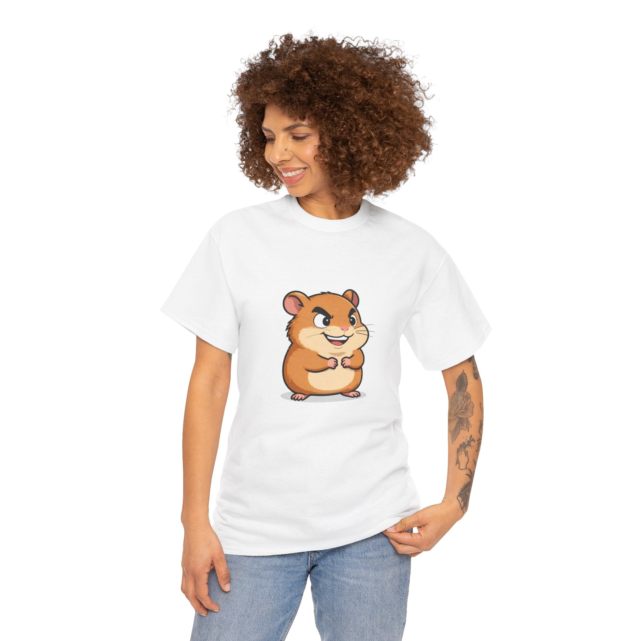 Cheeky Hamster Cartoon T-Shirt | Funny Sly Grin Hamster Tee