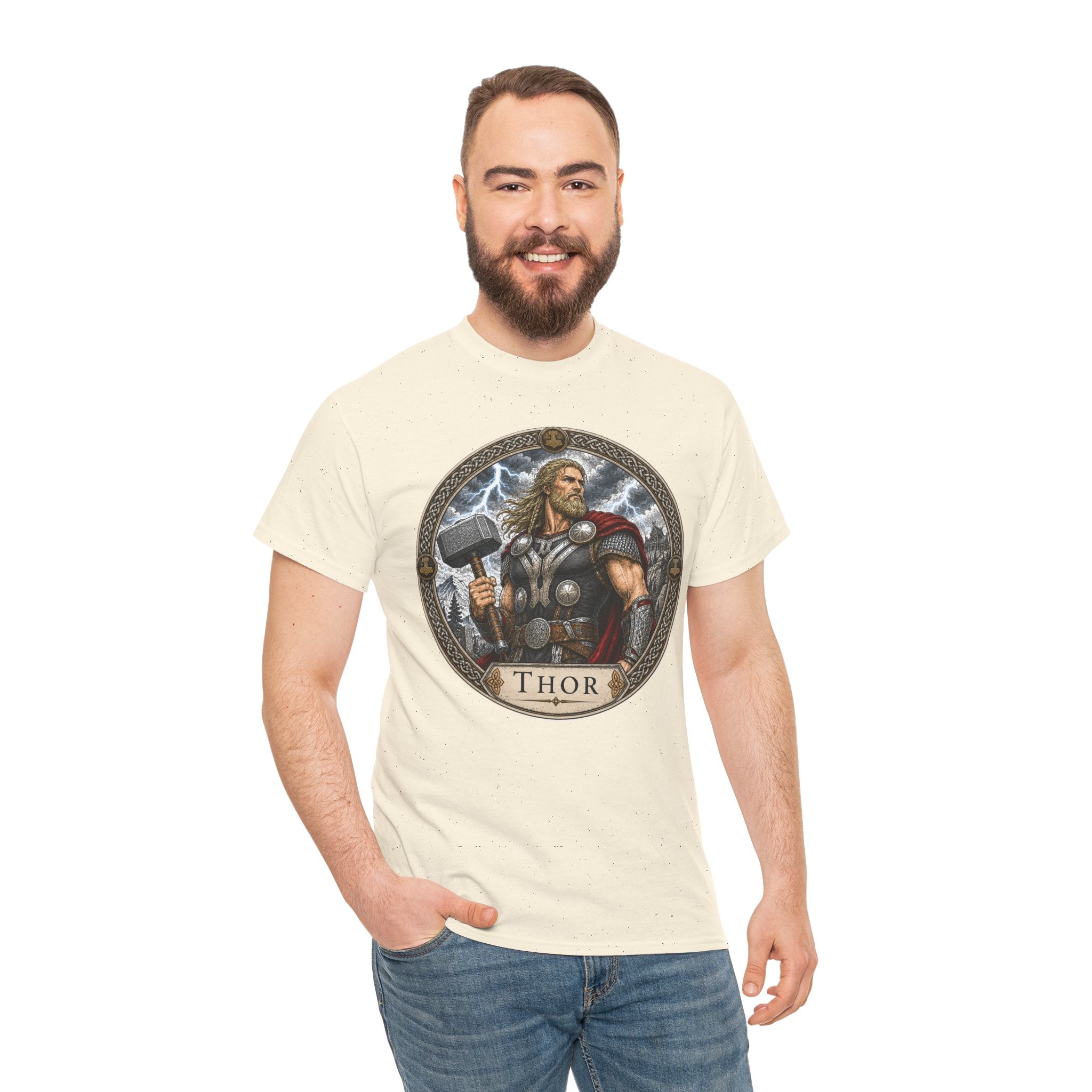 Thor Norse Mythology T-Shirt — Viking God of Thunder Mjolnir Lightning Hammer