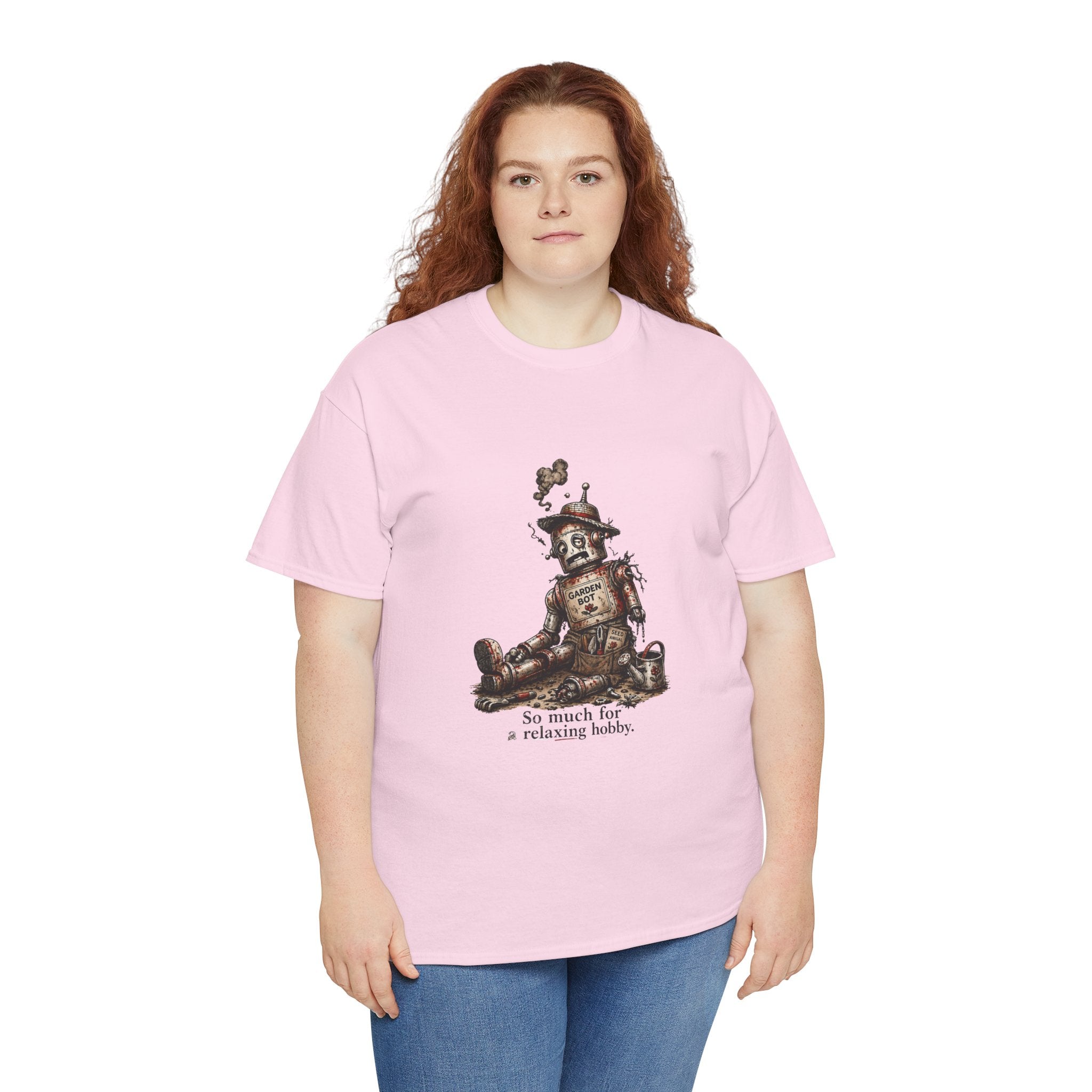T‑Shirt — Vintage Robot 'So Much for a Relaxing Hobby' Graphic Tee