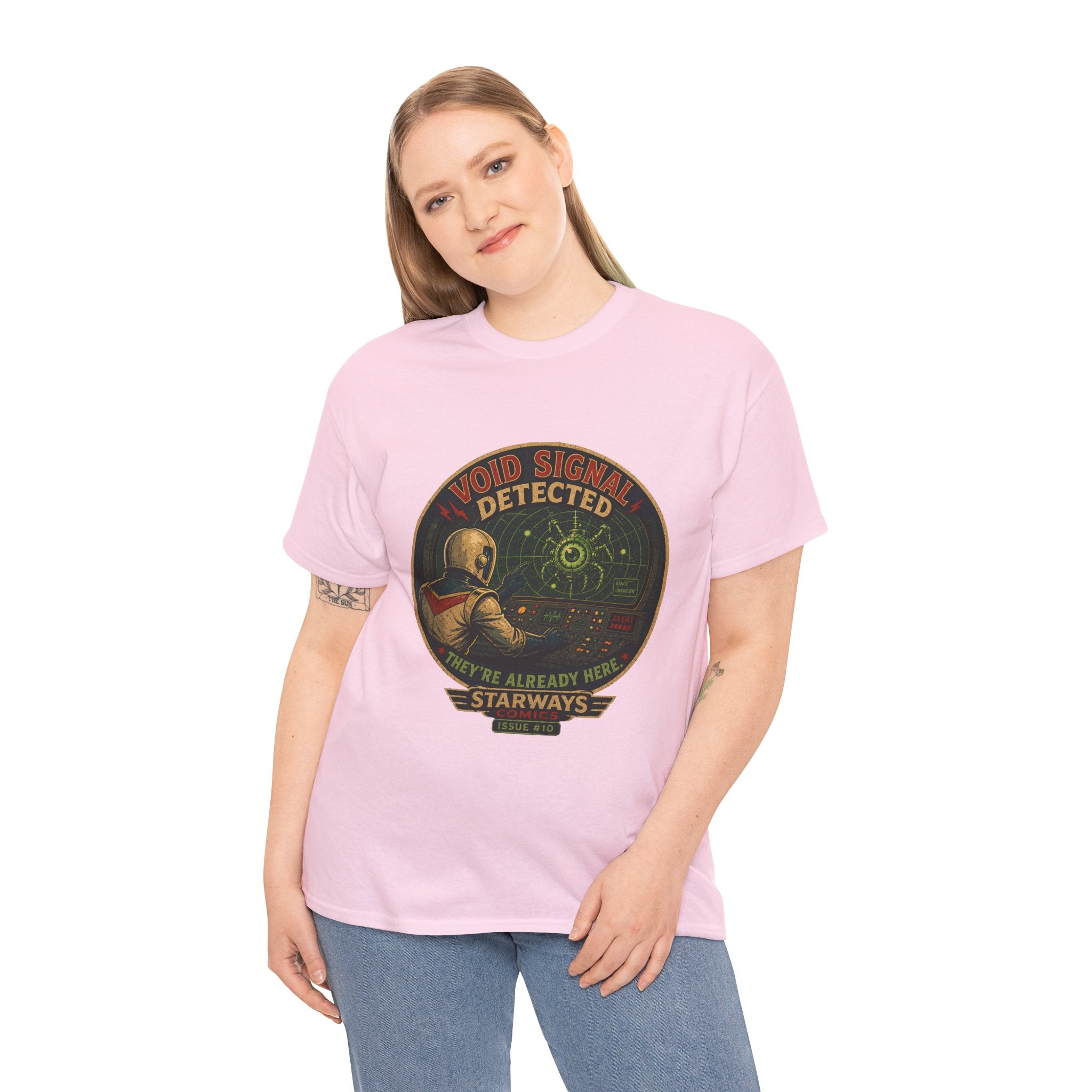 Void Signal Detected T-Shirt | Retro Sci-Fi Astronaut Graphic Tee | Vintage Space Comic Alien Radar Shirt | Starways Comics Issue 10