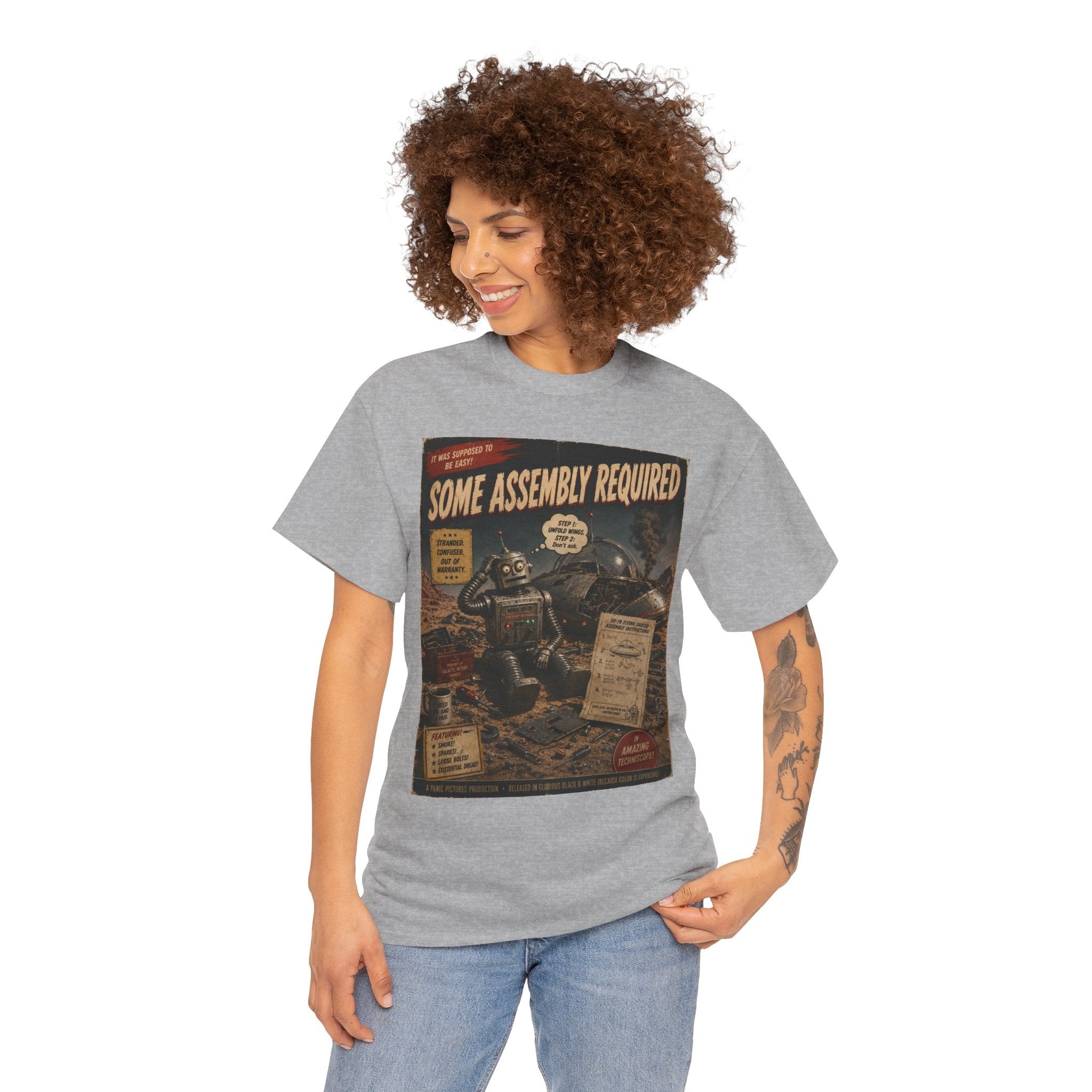 Some Assembly Required – Retro B-Movie Robot Mechanic T-Shirt